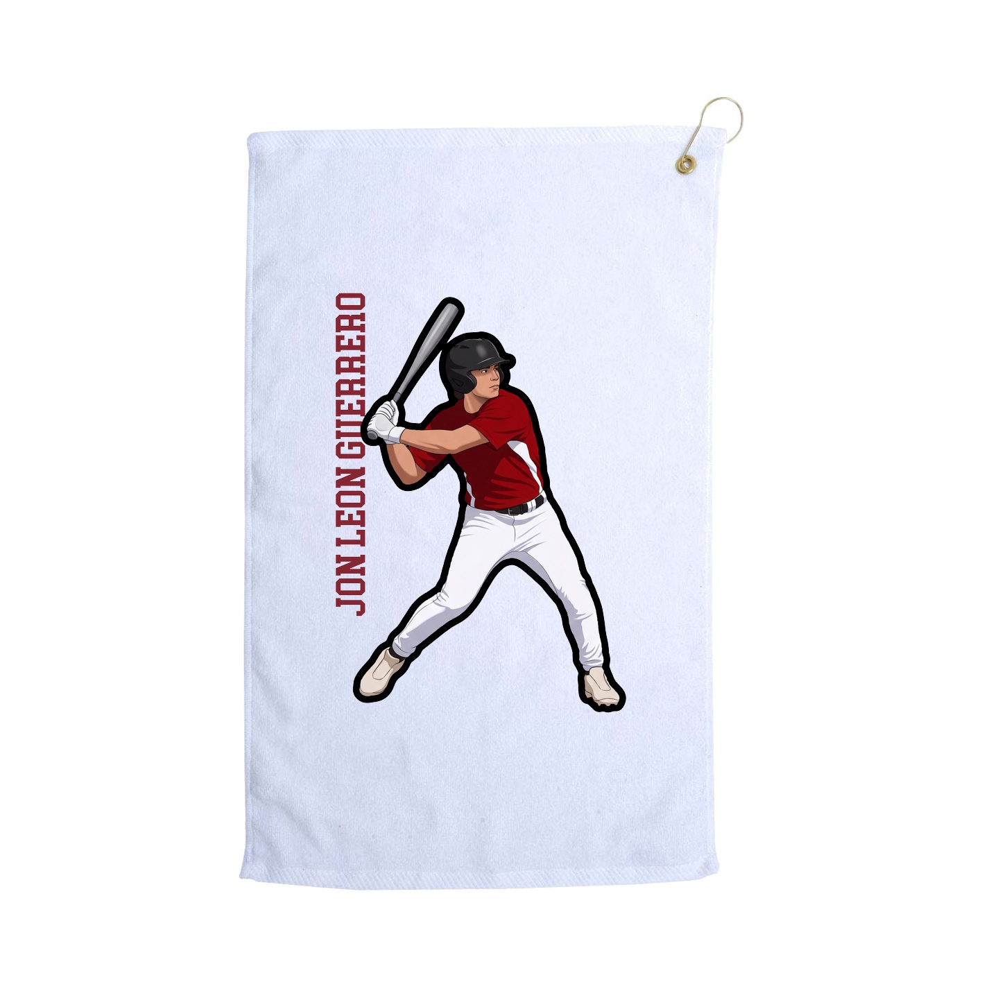 Golf Towel — Name Vertical in White