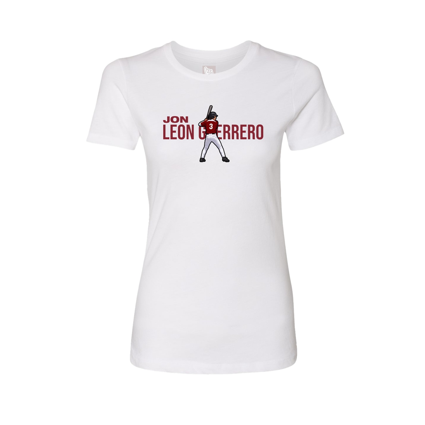Fitted Women's Tee — Player Name in White
