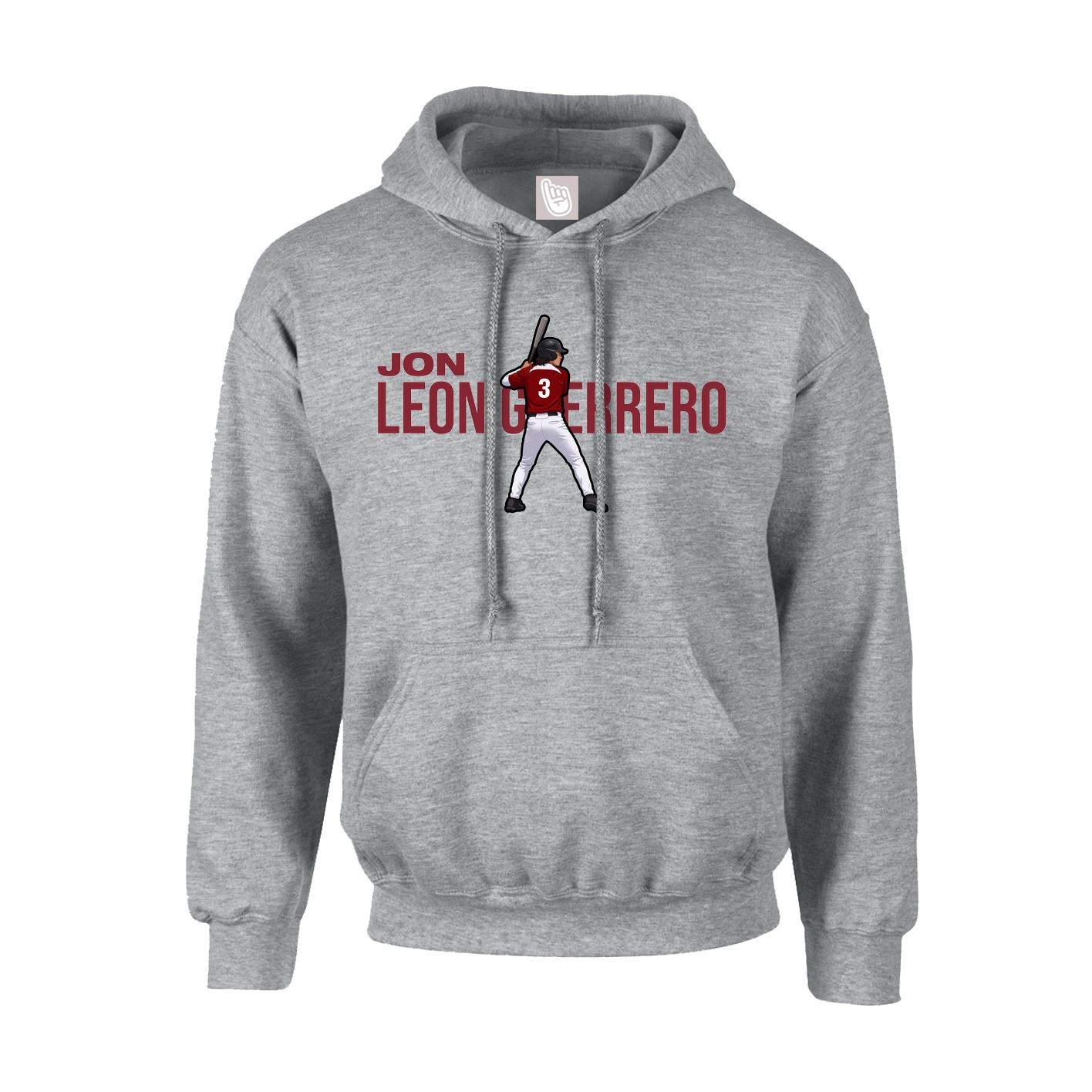 Youth Hoodie — Player Name in Grey