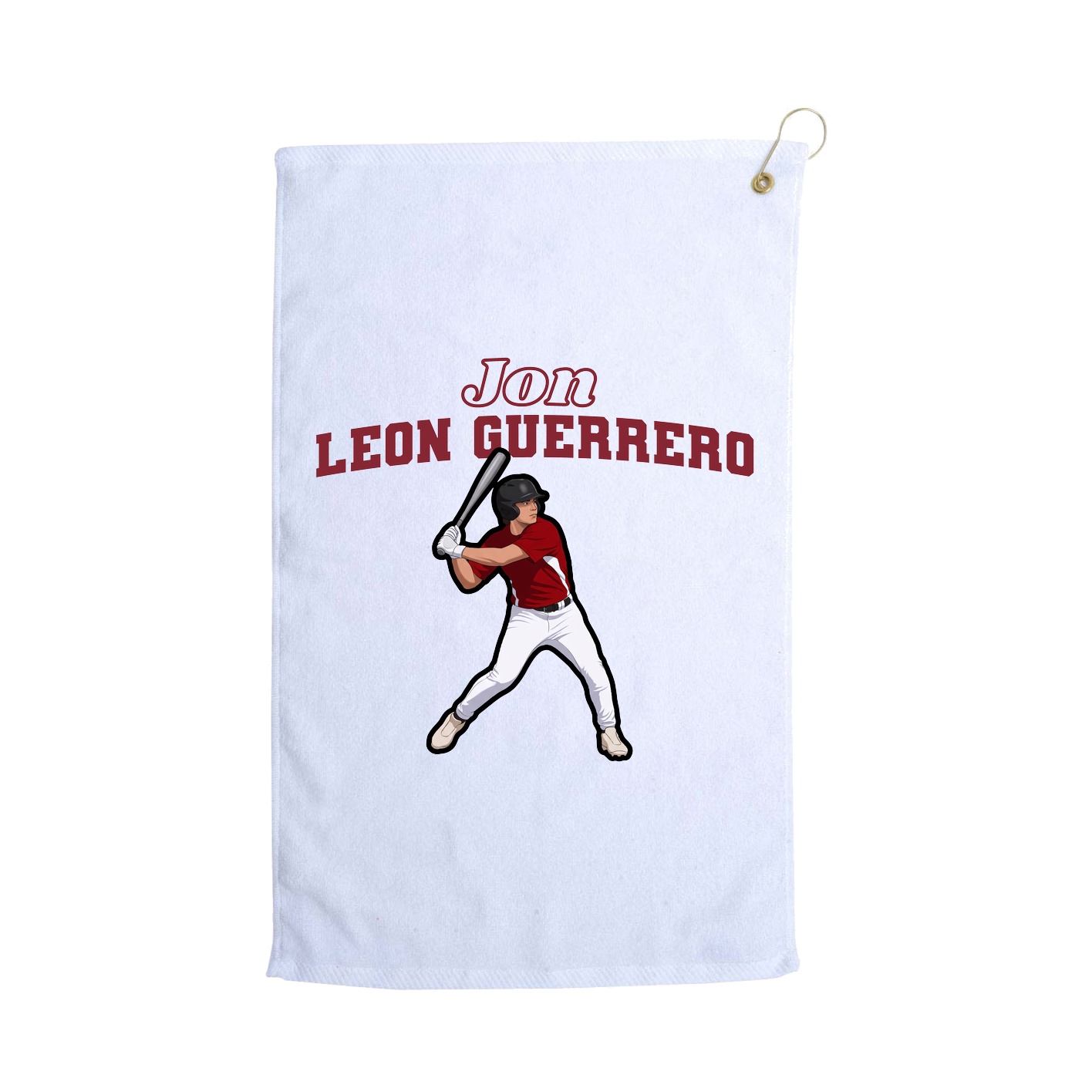 Golf Towel — Name Arch in White