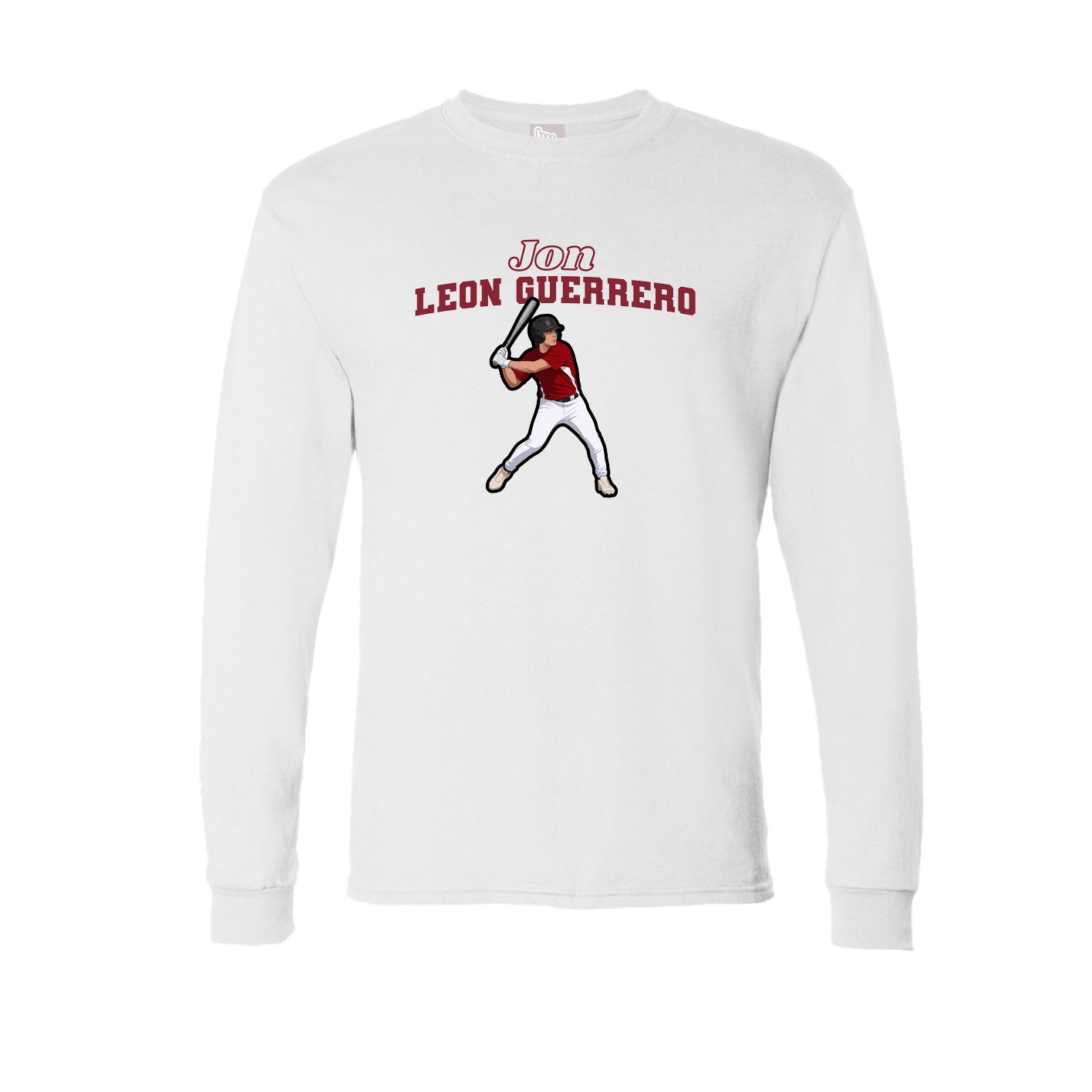 Long Sleeve Tee — Name Arch in White