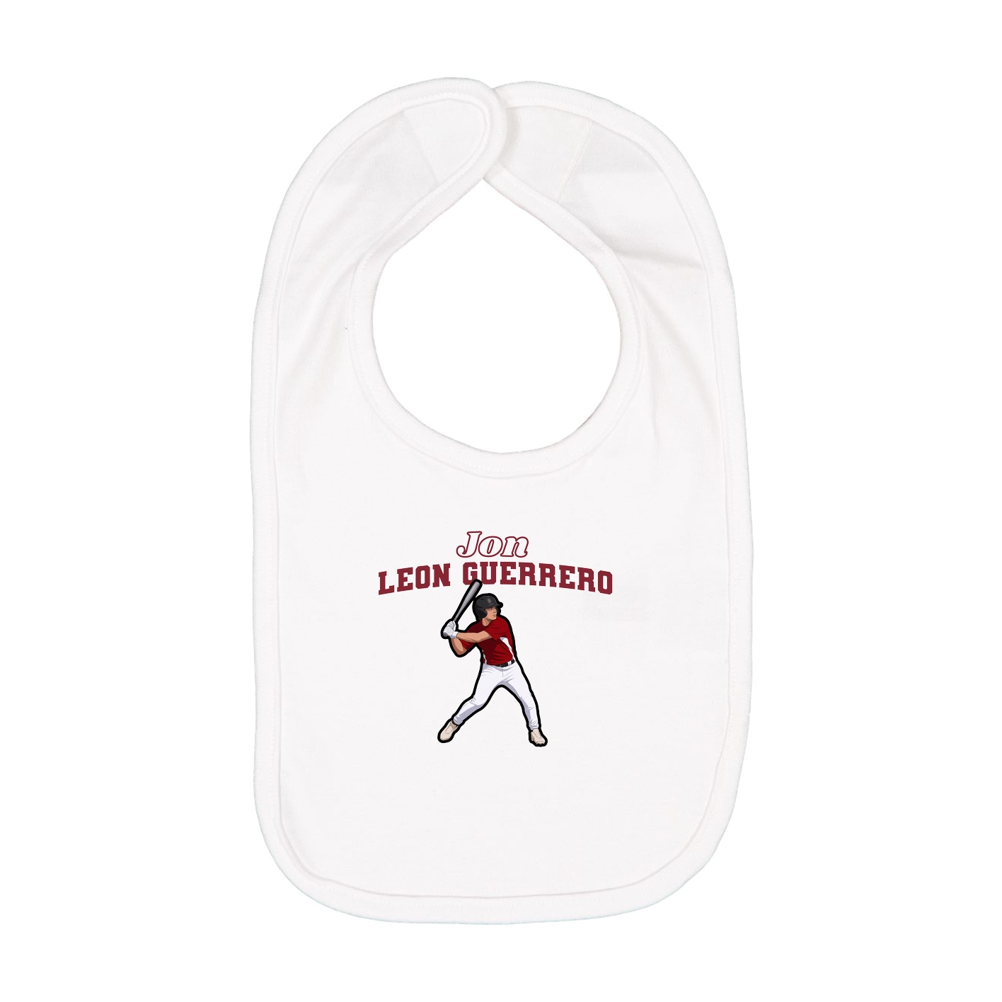 Infant Bib — Name Arch in White