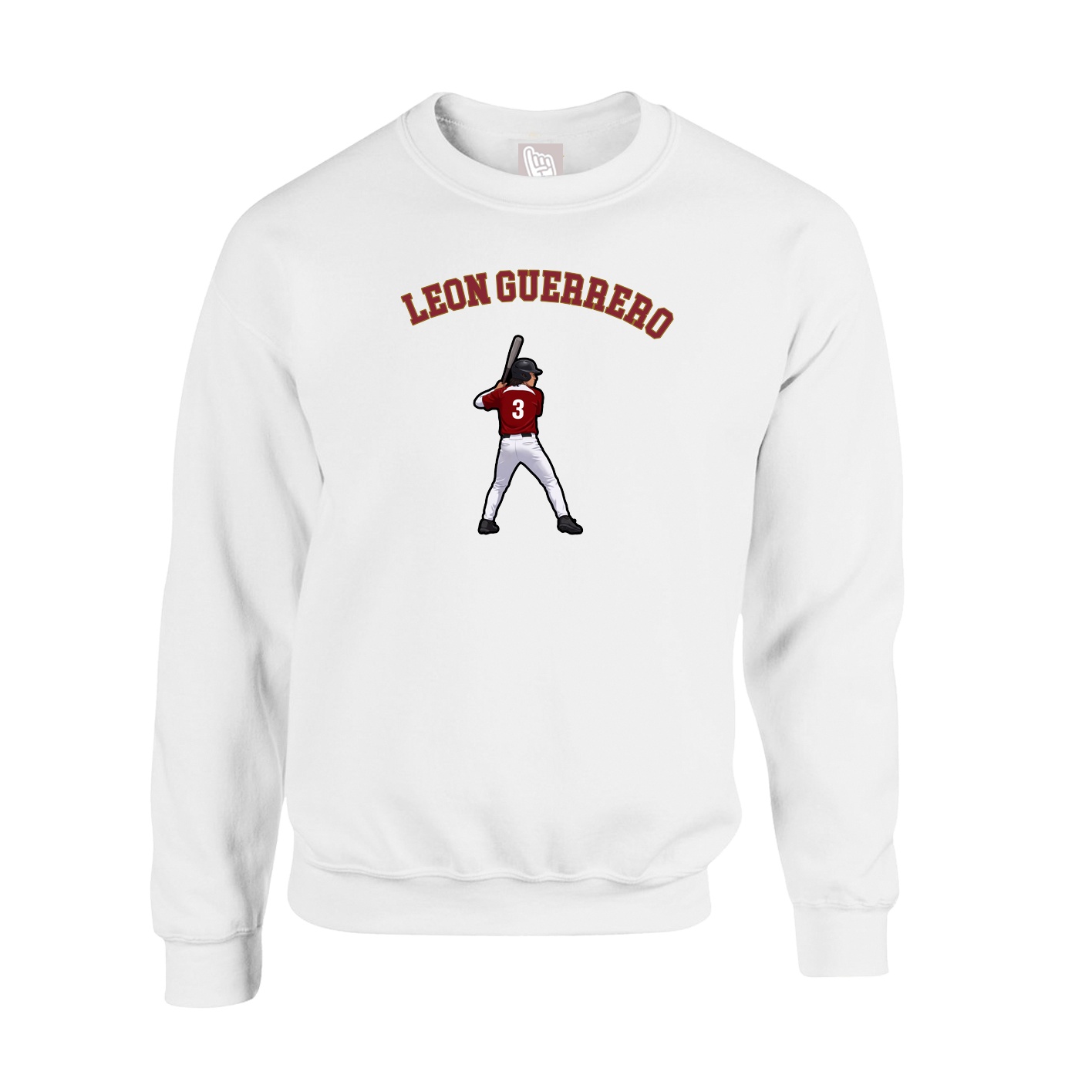 Fleece Crew — Shirsey Arch in White