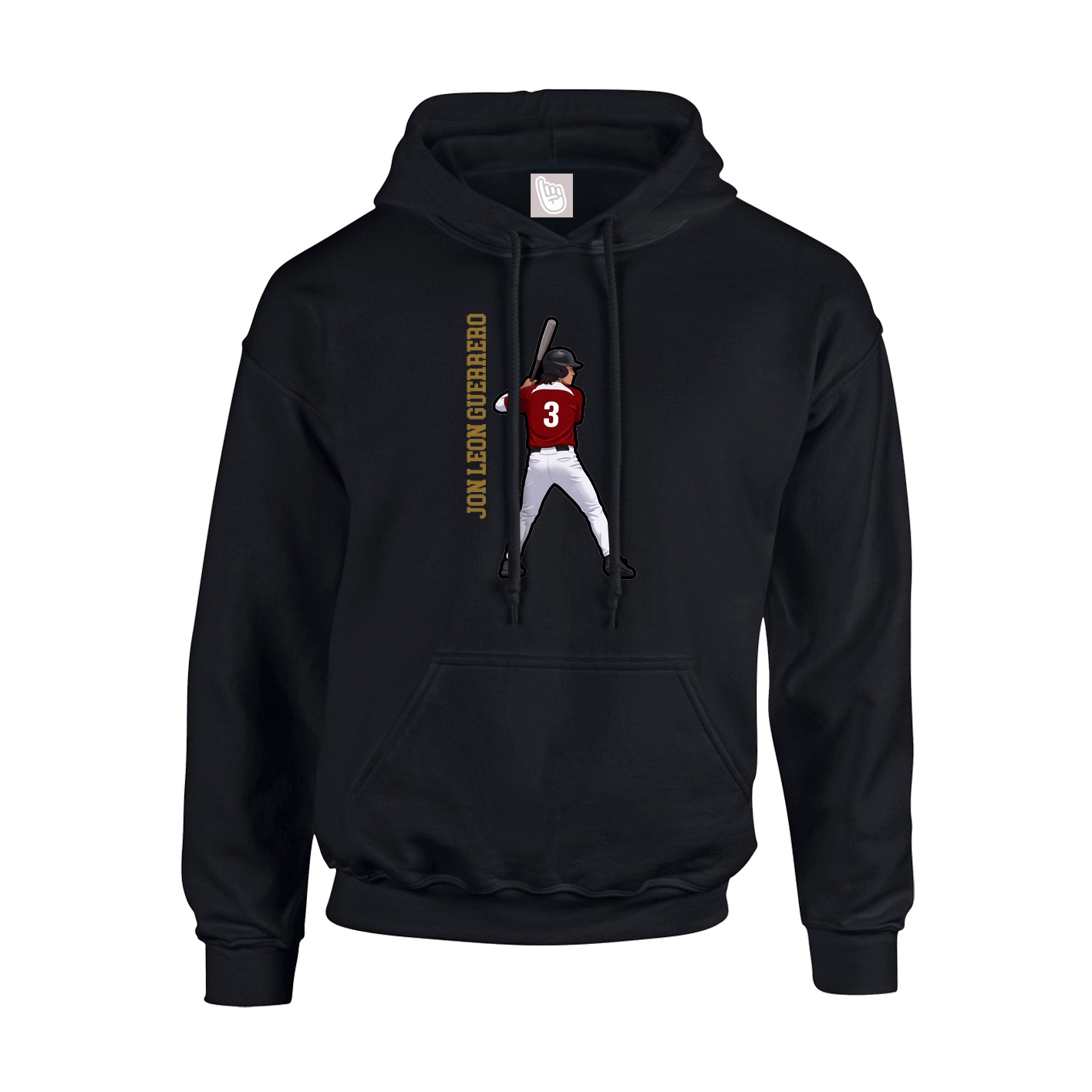 Youth Hoodie — Name Vertical in Black