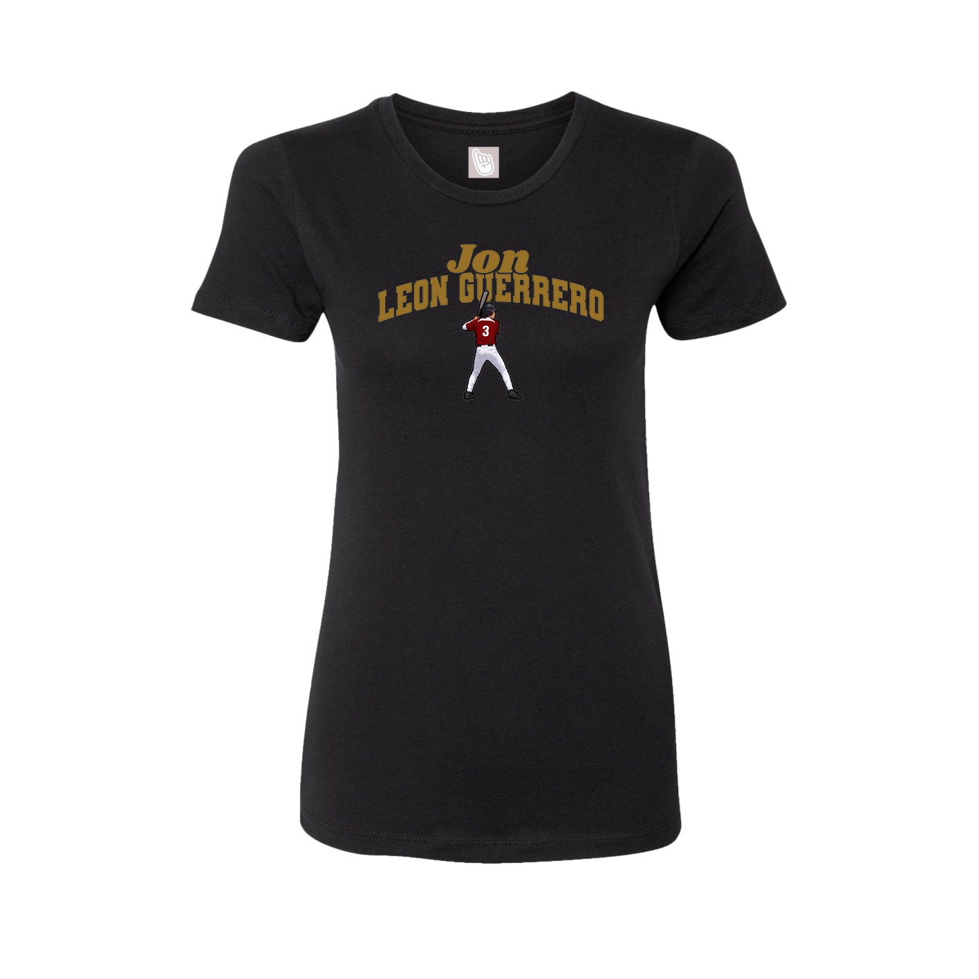Fitted Women's Tee — Signature Arch in Black