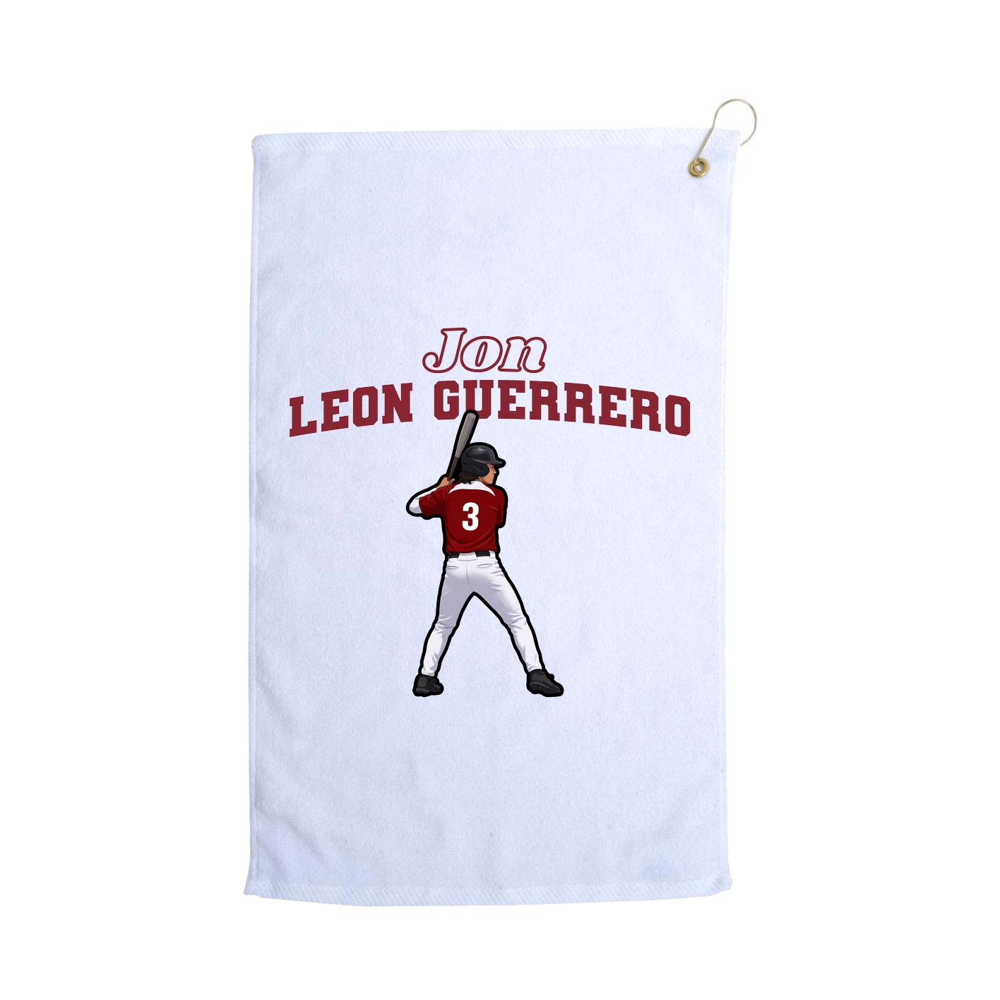Golf Towel — Name Arch in White