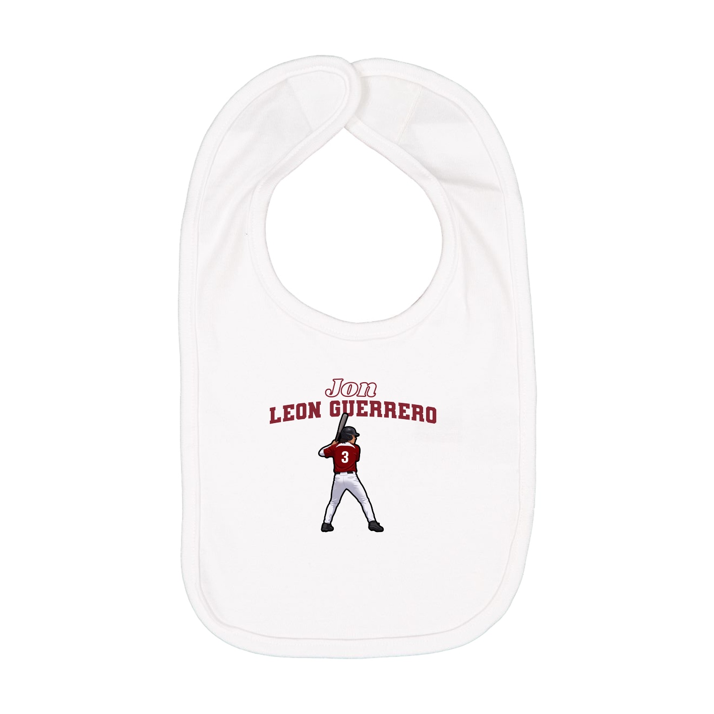 Infant Bib — Name Arch in White