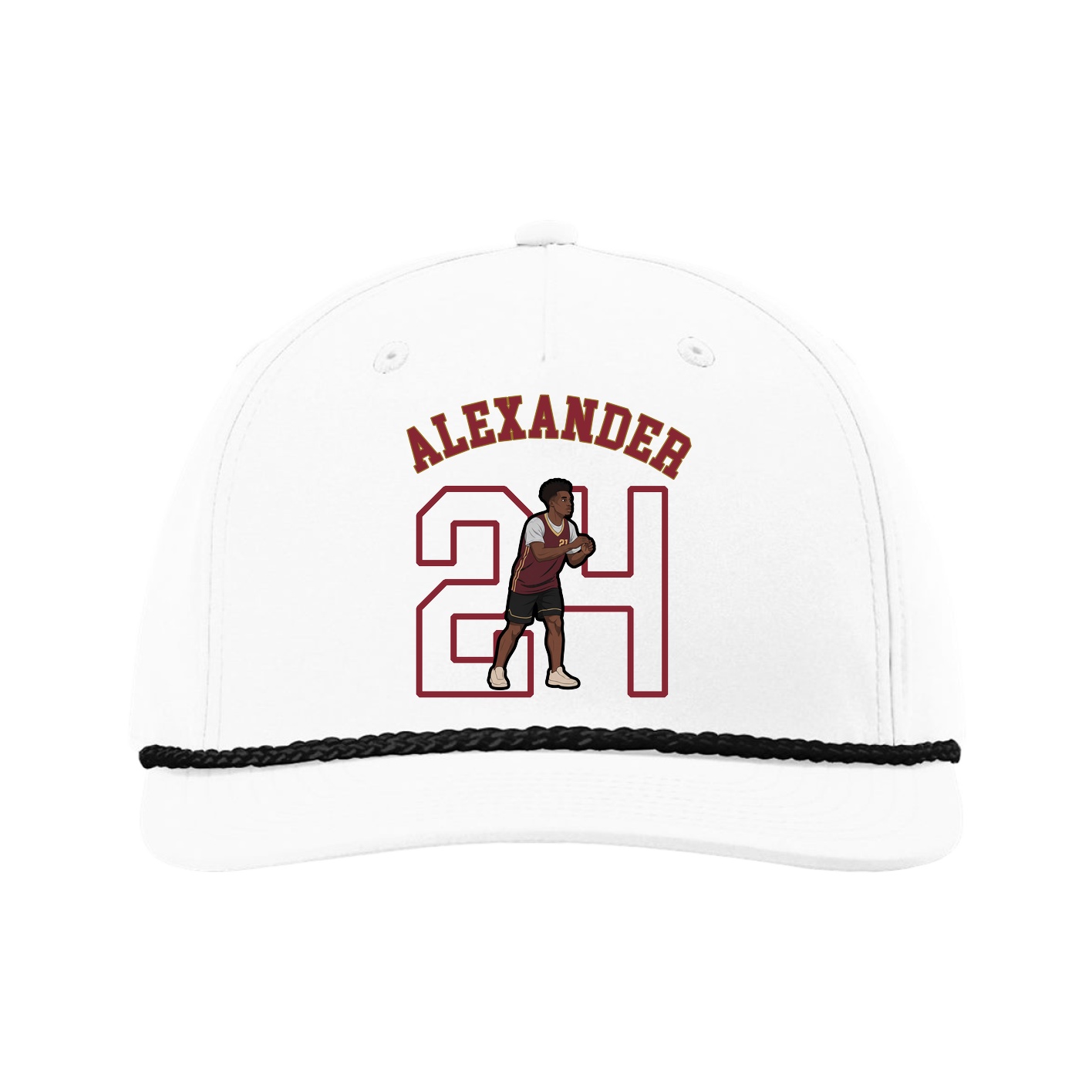 Five-Panel Classic Rope Cap — Shirsey Arch in White