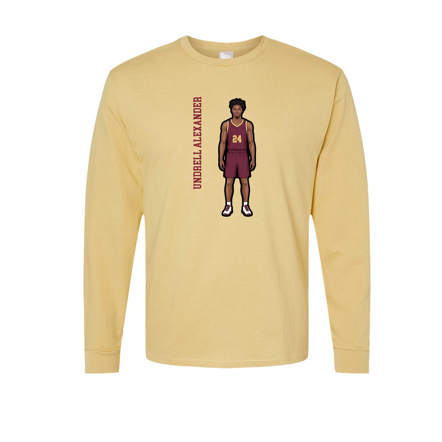 Long Sleeve Tee — Name Vertical in Vegas Gold