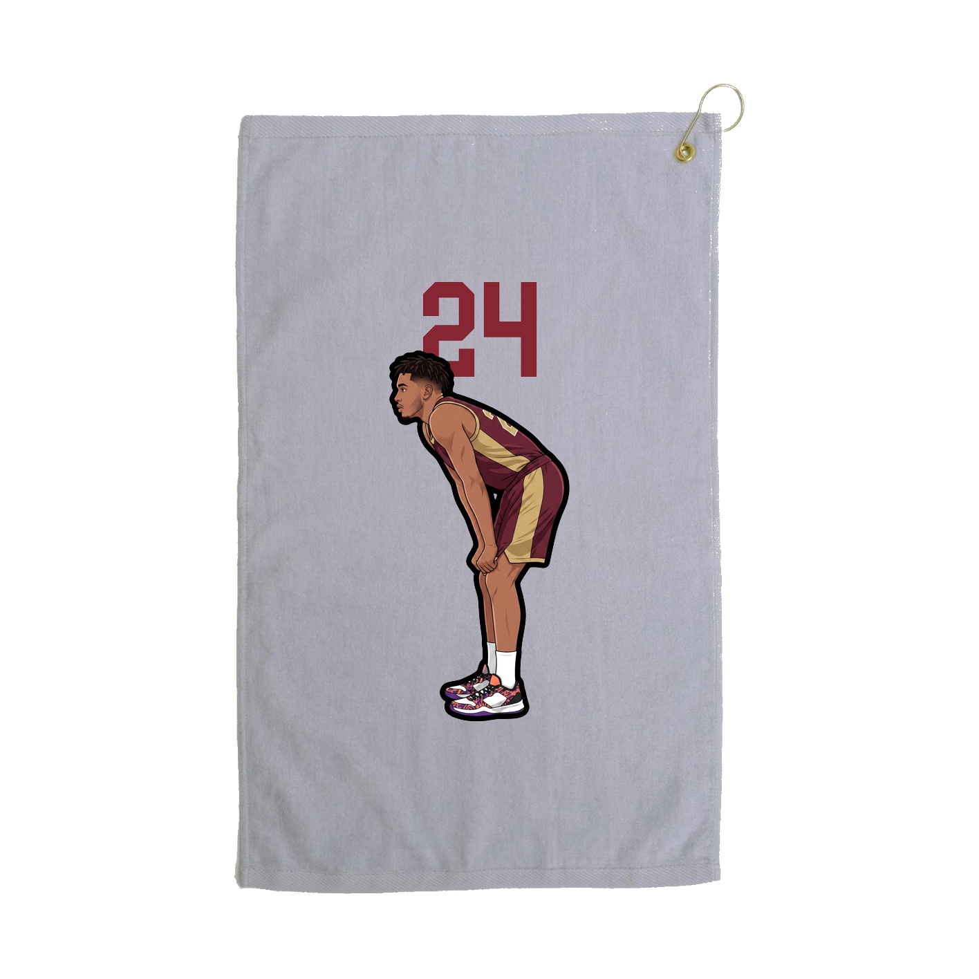 Golf Towel — Number Top in Grey