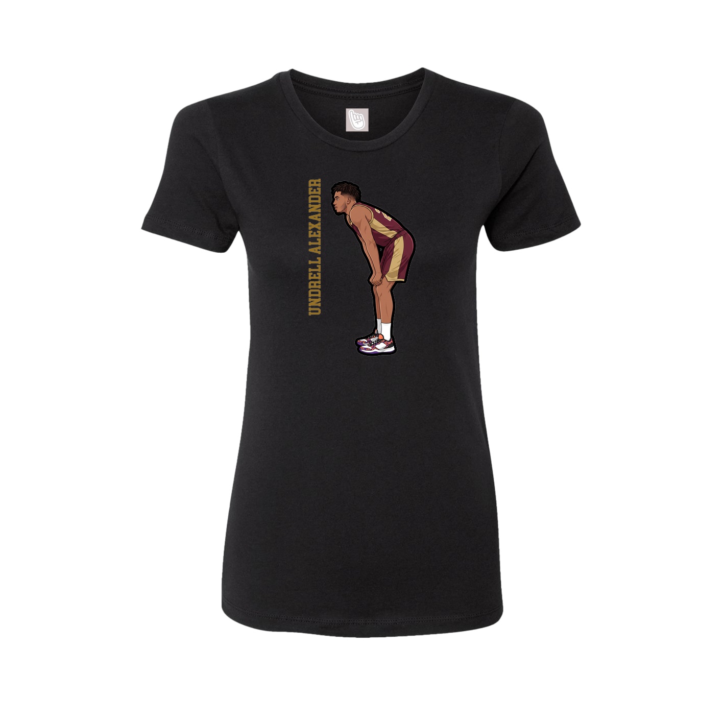 Womens Tee — Name Vertical in Black
