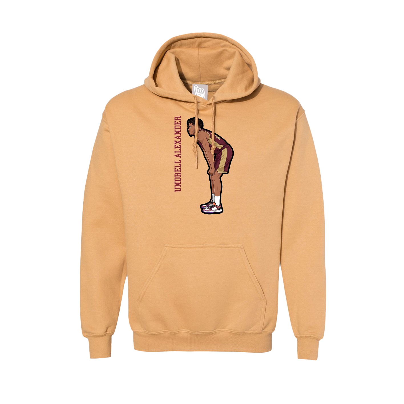 Hoodie — Name Vertical in Vegas Gold