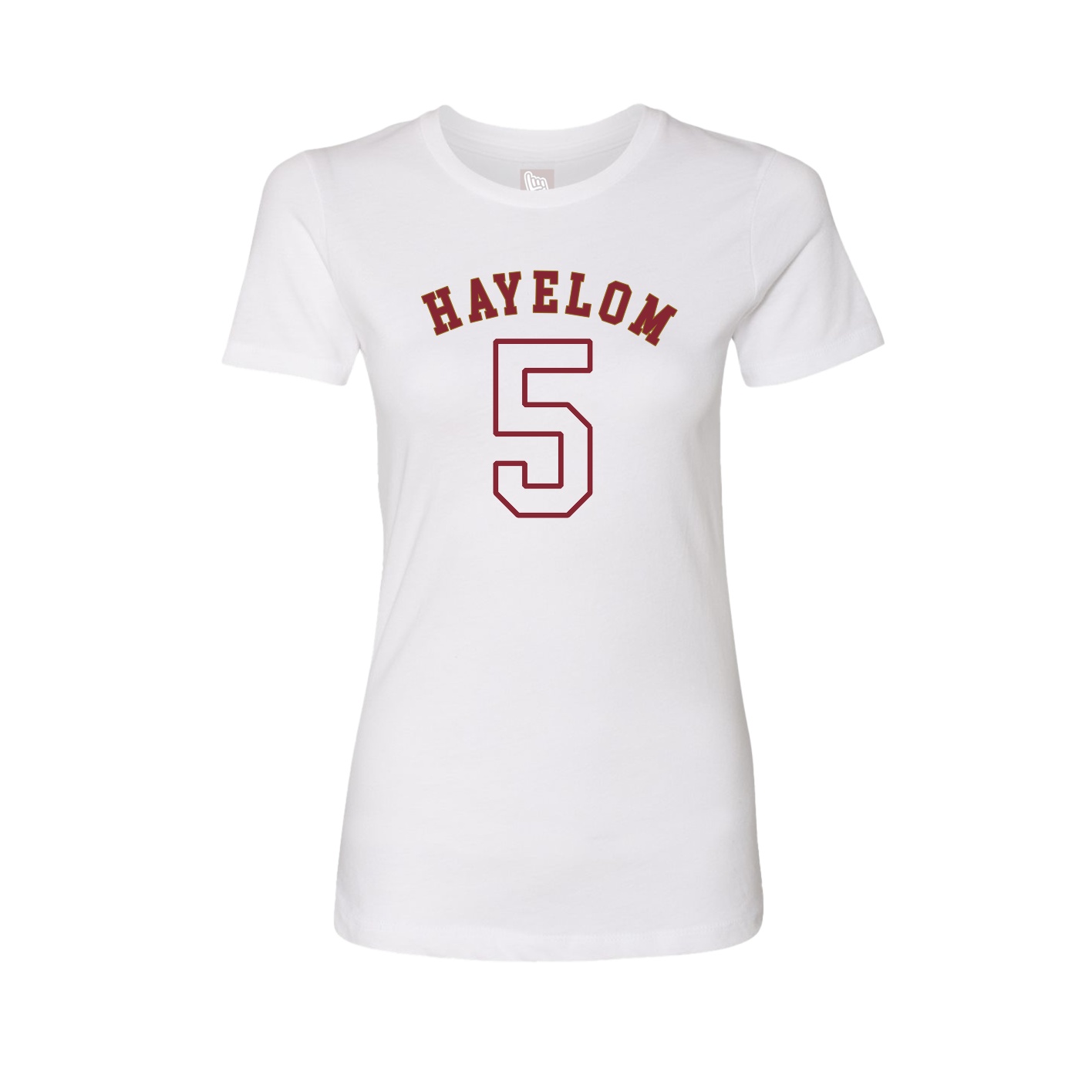 Fitted Women's Tee — Shirsey Arch in White