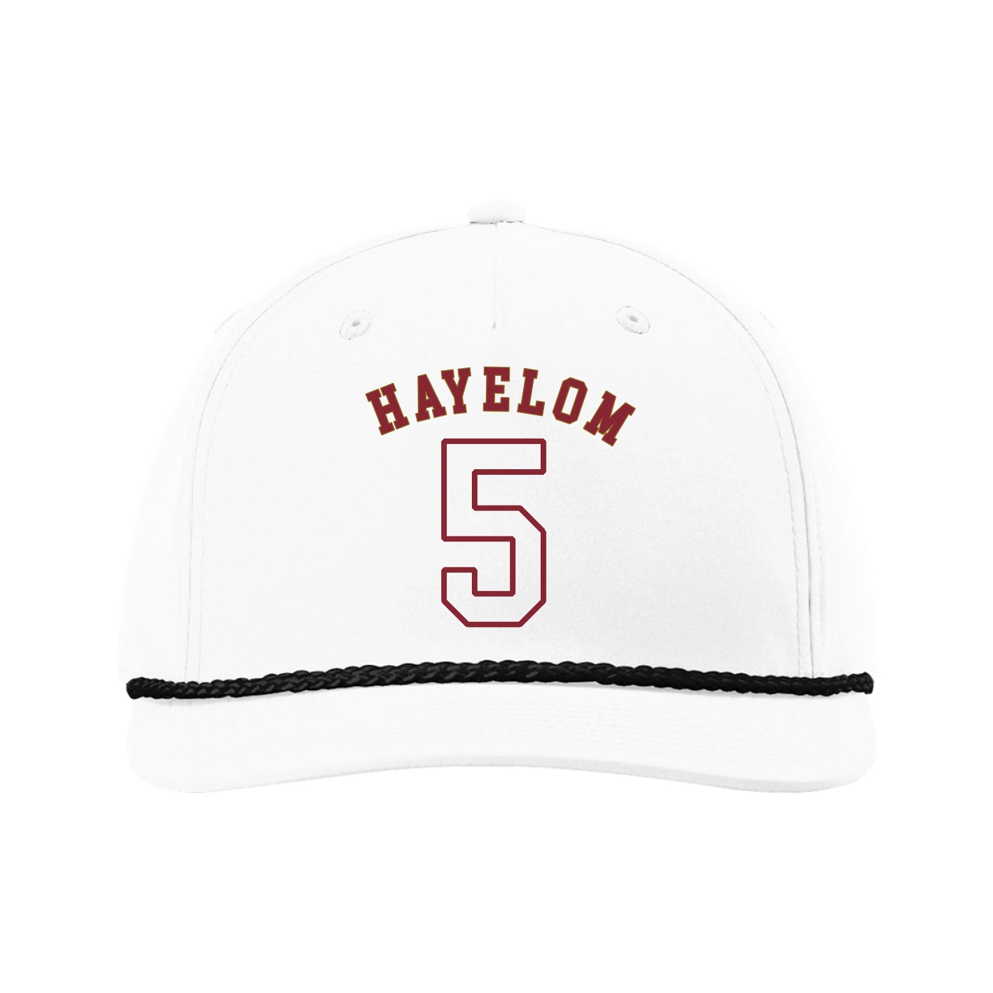Five-Panel Classic Rope Cap — Shirsey Arch in White