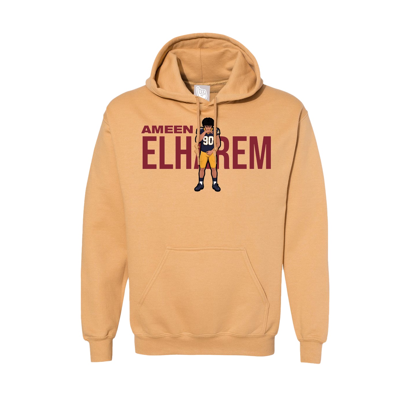 Hoodie — Player Name in Vegas Gold