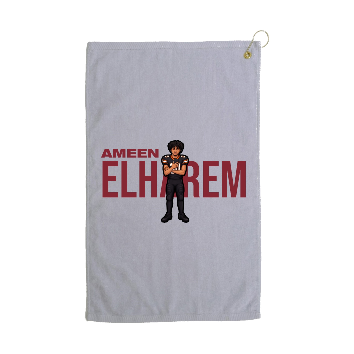 Golf Towel — Player Name in Grey