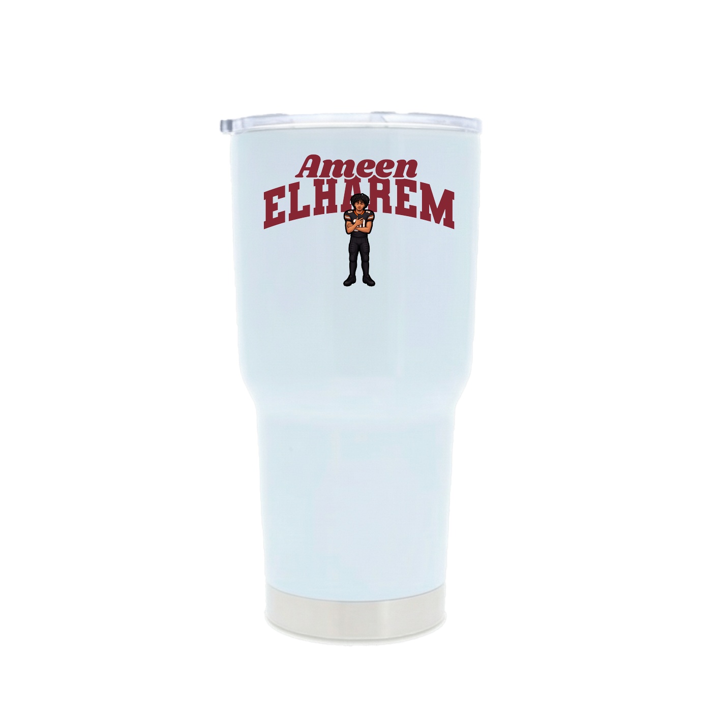 30oz Stainless Steel Tumbler — Signature Arch in White