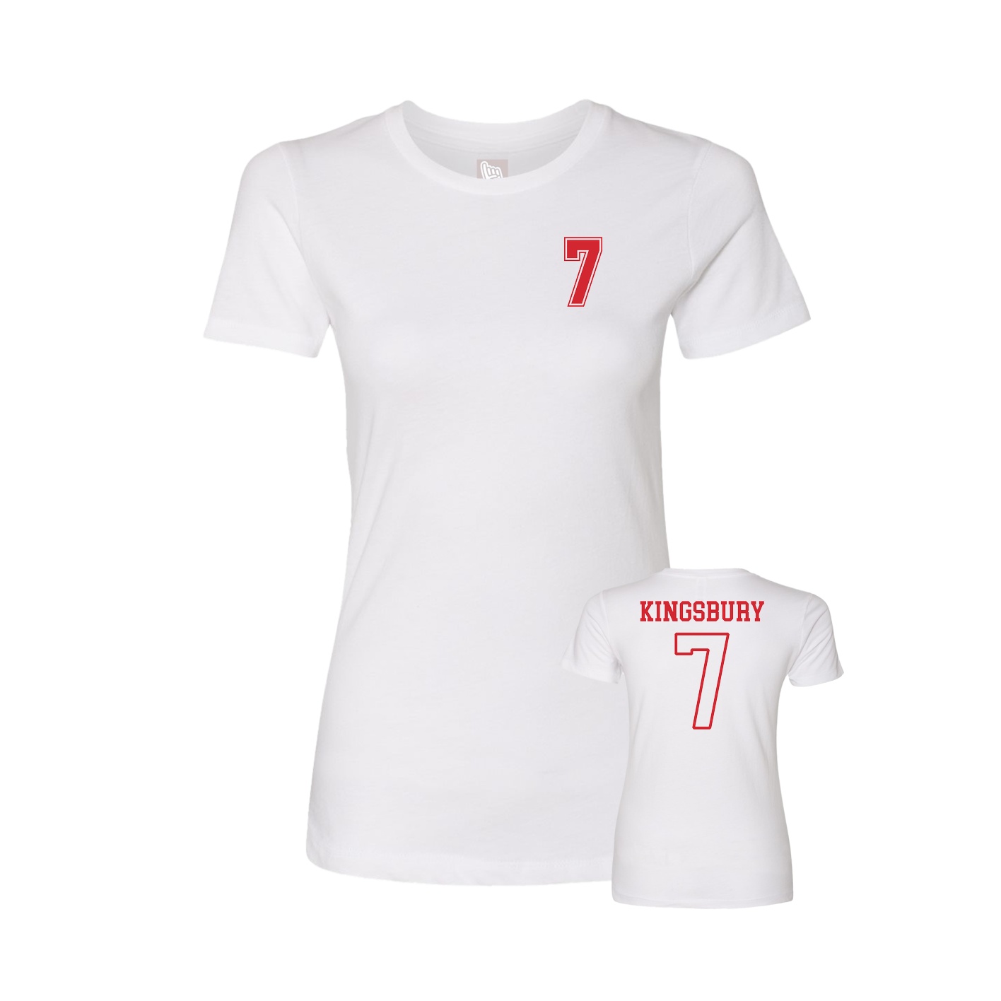 Fitted Women's Tee — Chest Back in White