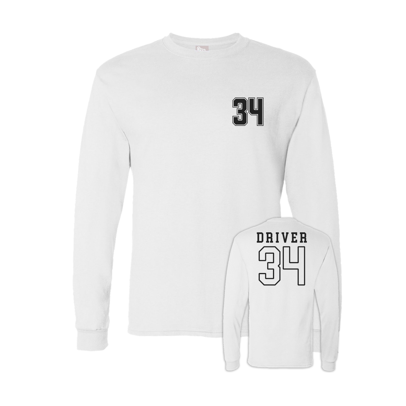 Long Sleeve Tee — Chest Back in White