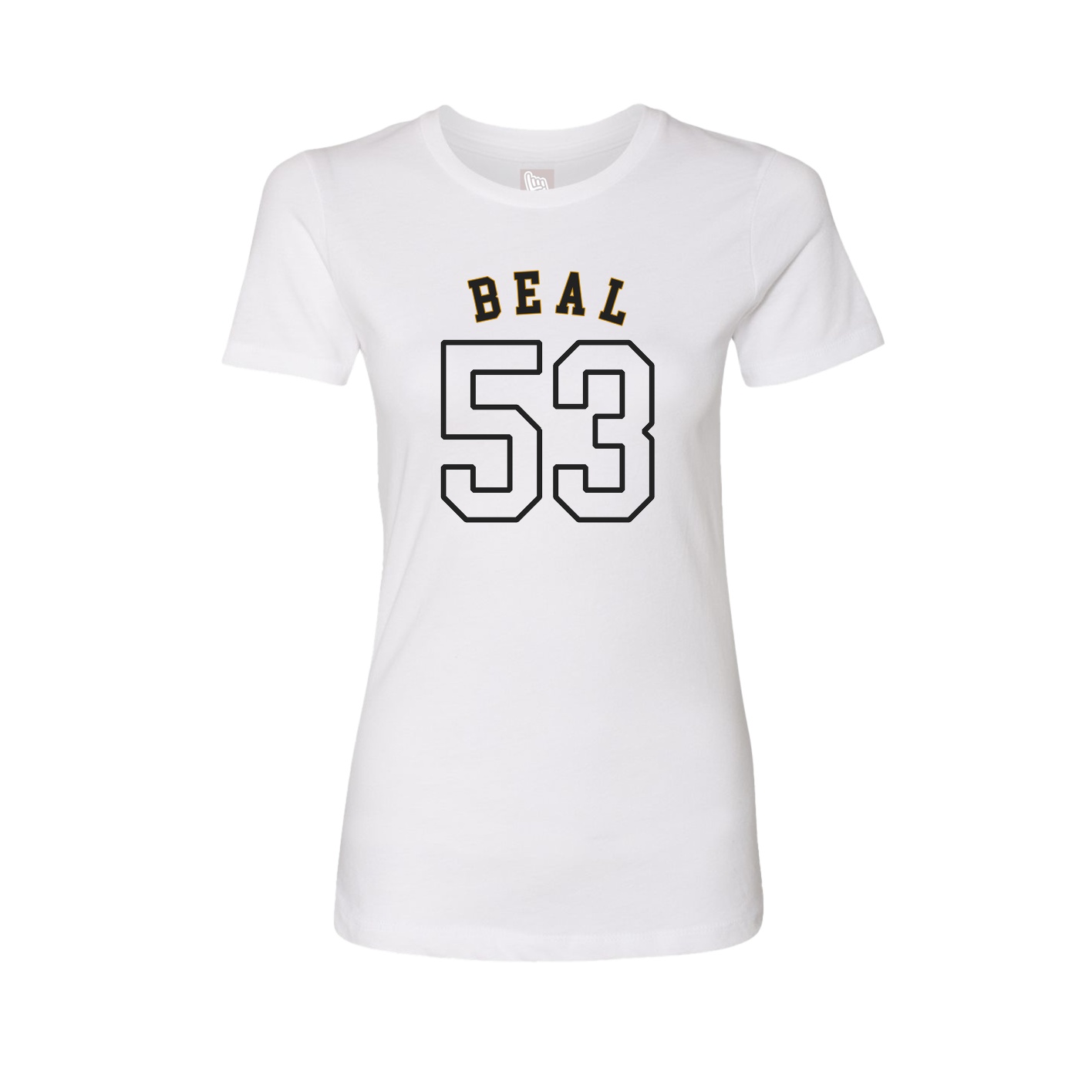 Fitted Women's Tee — Shirsey Arch in White