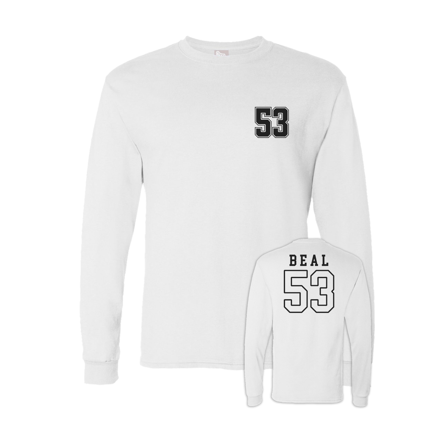 Long Sleeve Tee — Chest Back in White