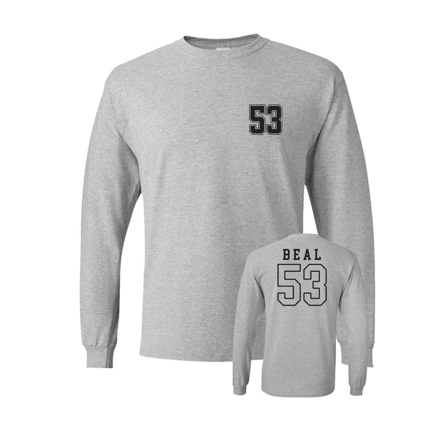 Long Sleeve Tee — Chest Back in Grey