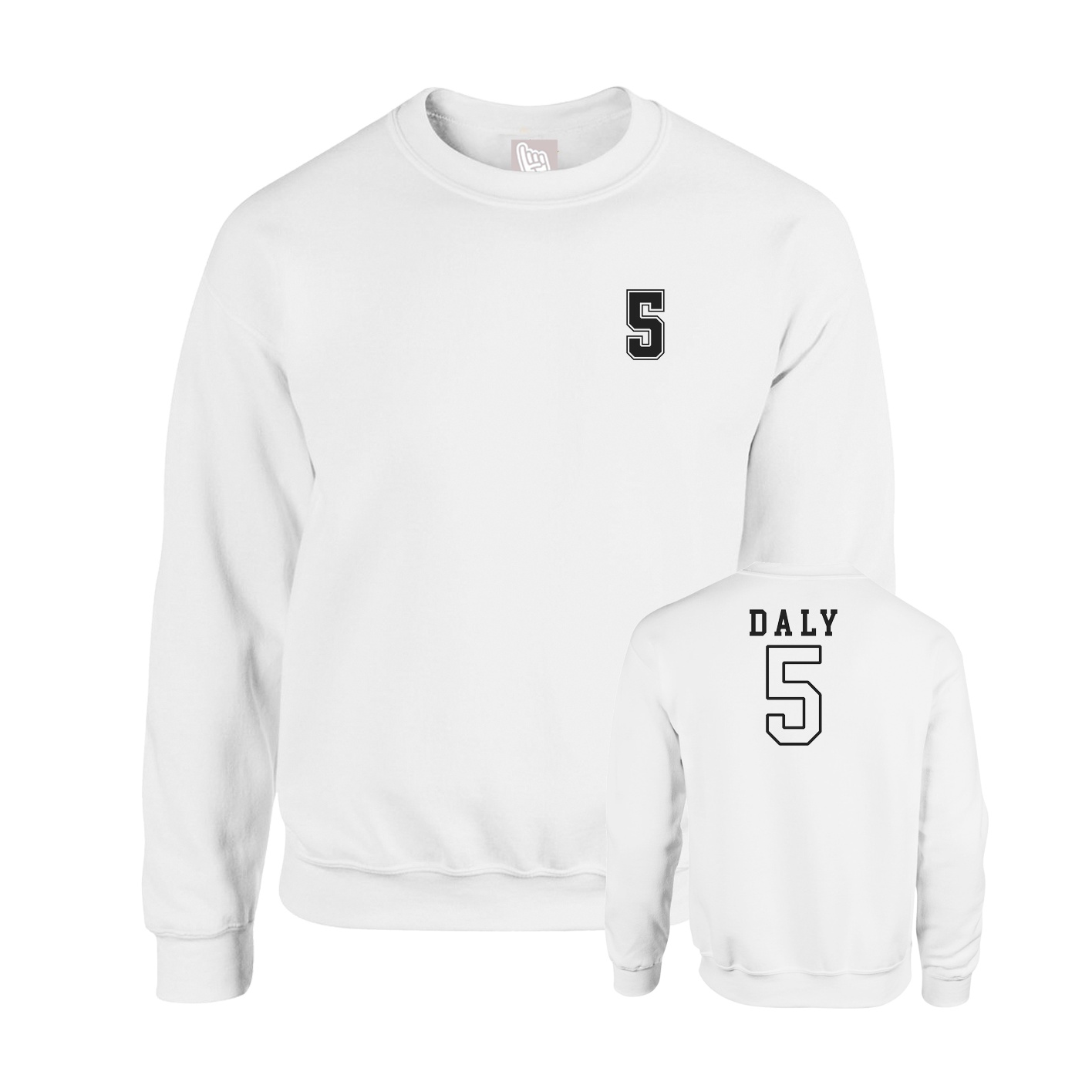Fleece Crew — Chest Back in White