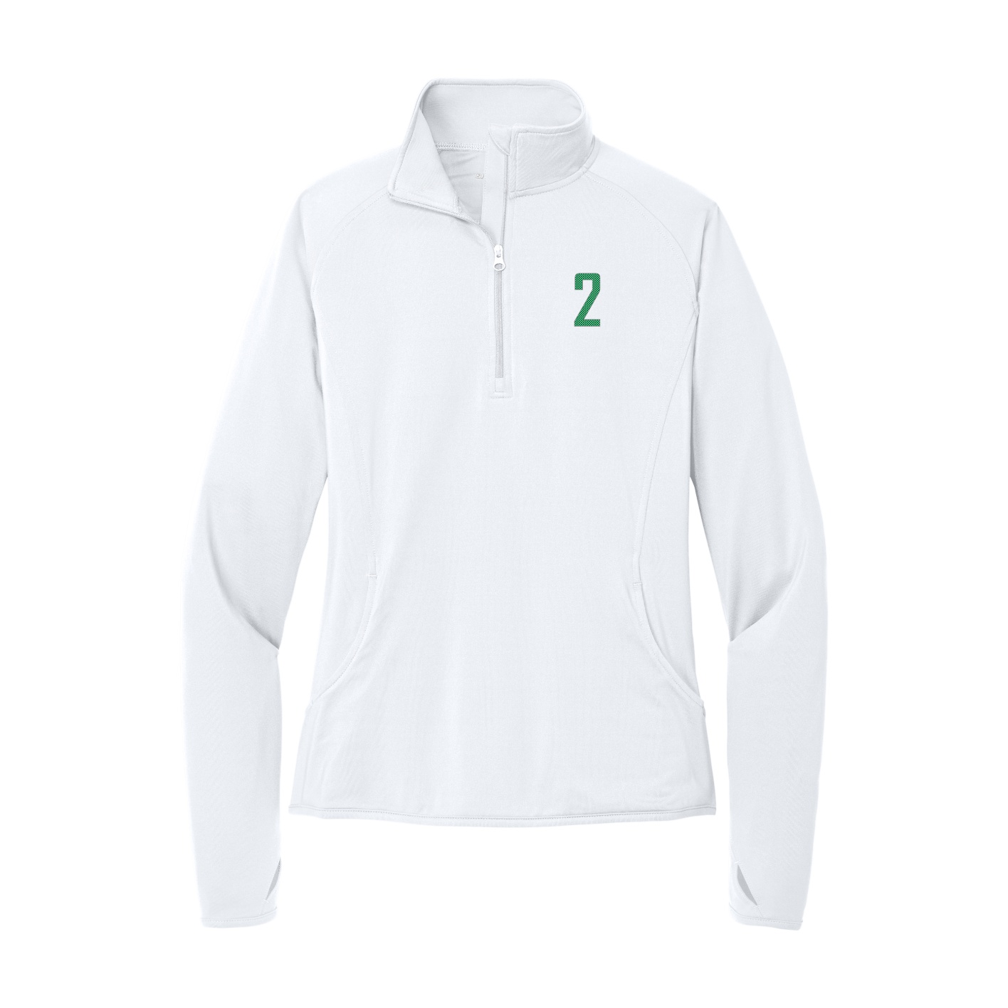 Women's Q-Zip Pullover — Front Shirsy in White