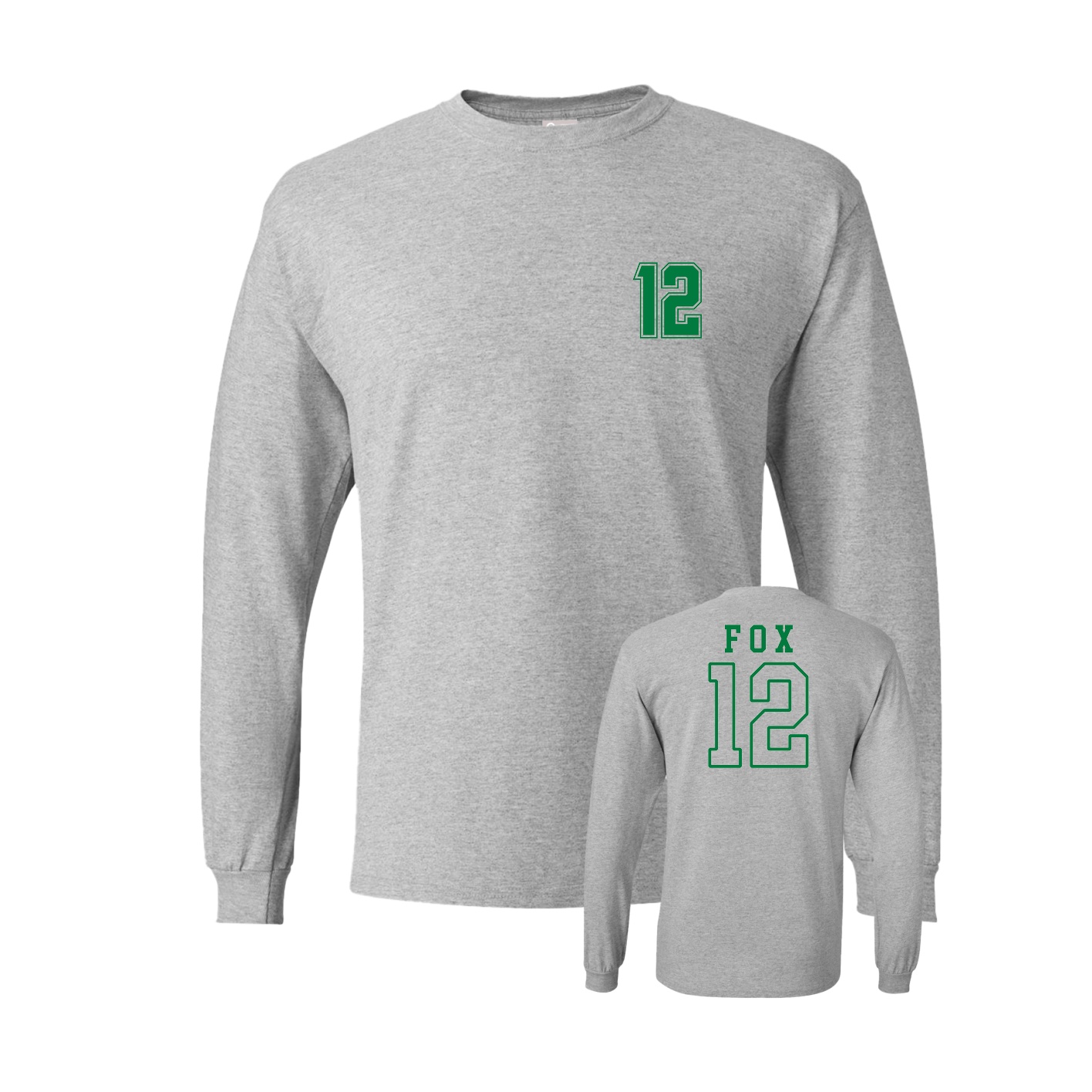 Long Sleeve Tee — Chest Back in Grey