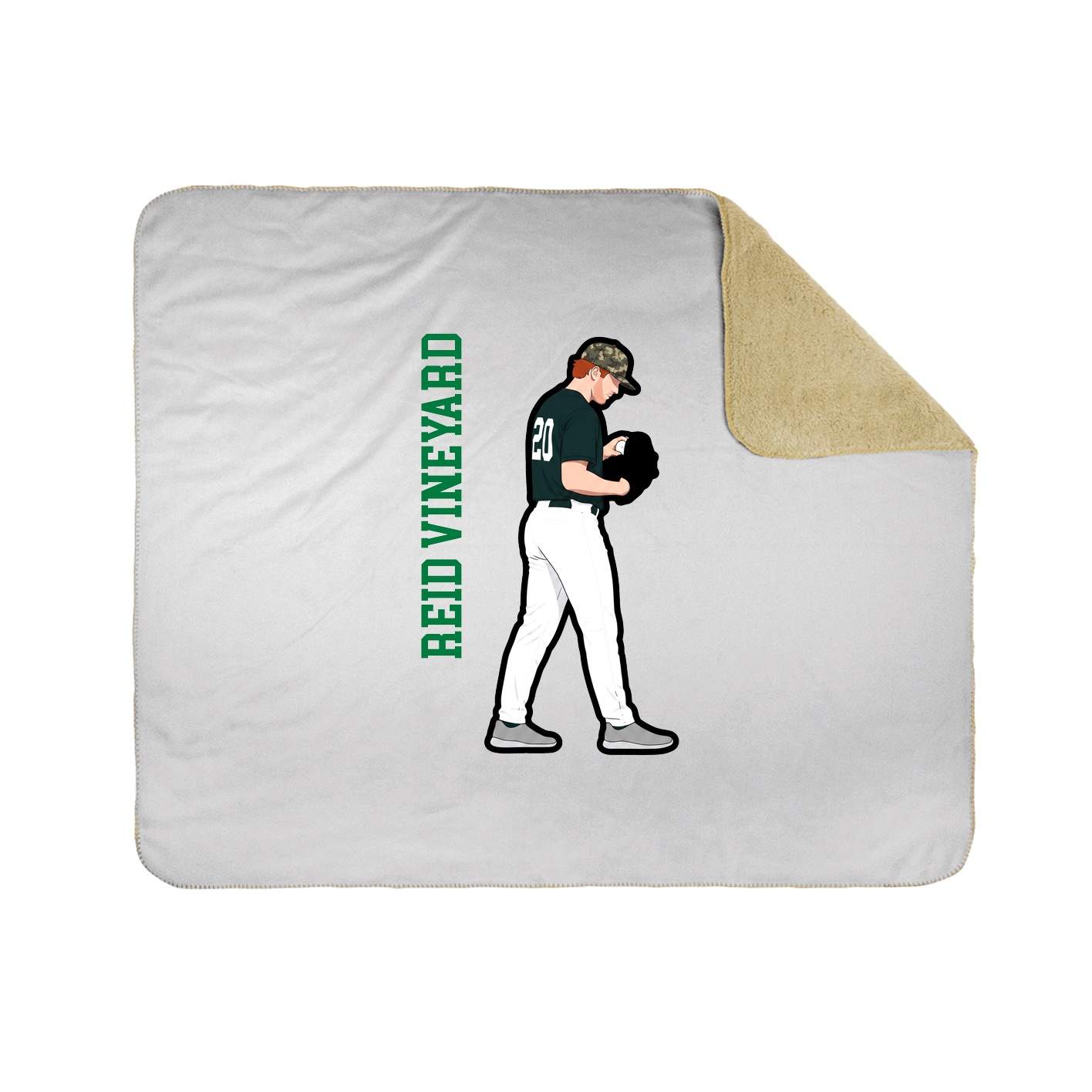 Throw Blanket — Name Vertical in White