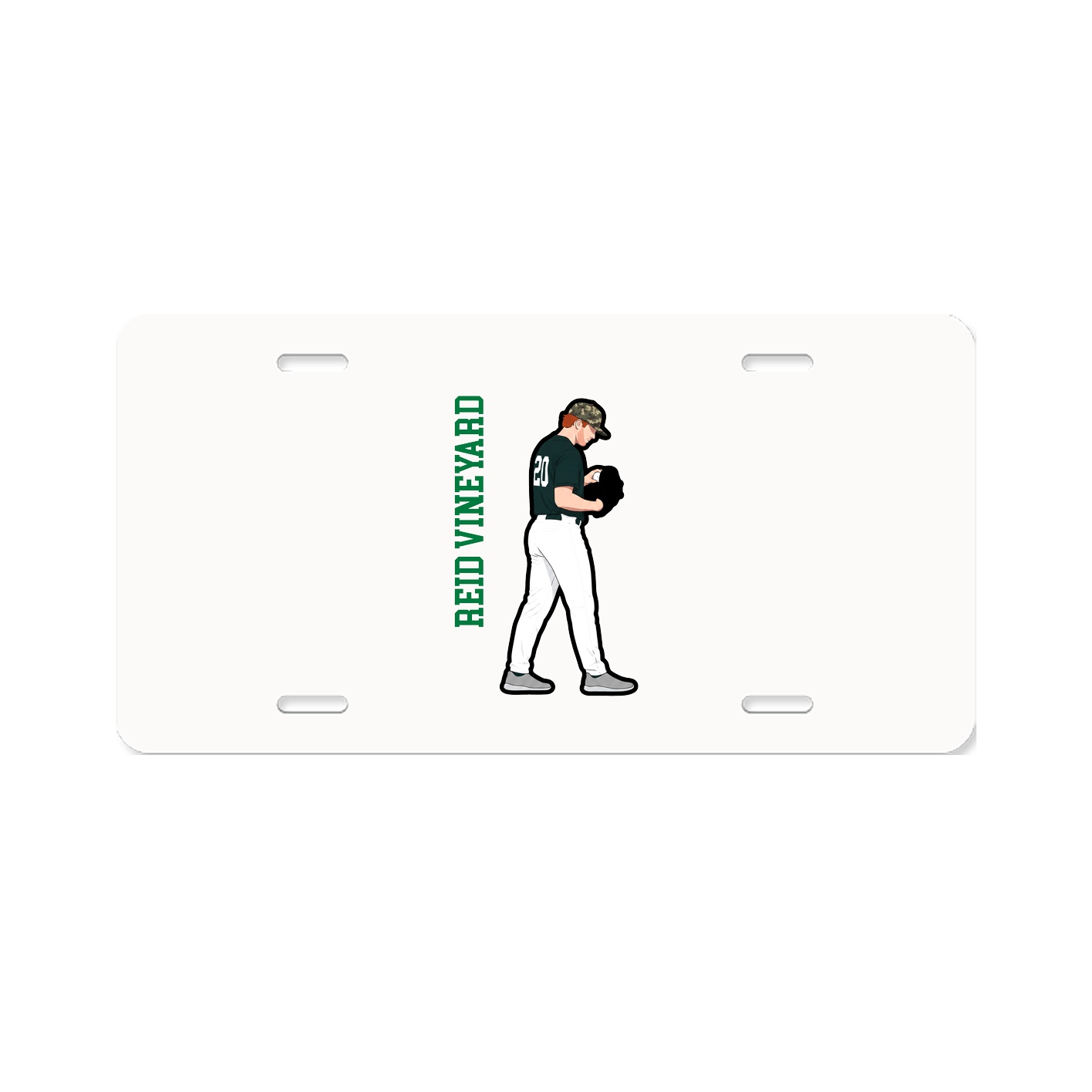 License Plate — Name Vertical in Classic