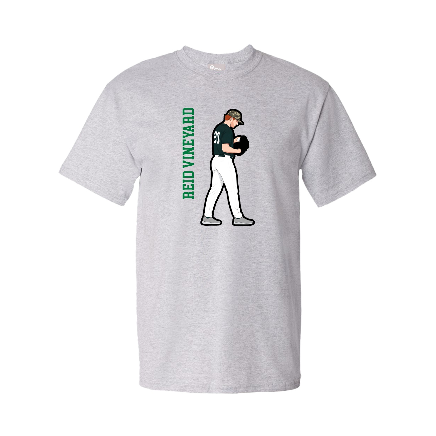 Youth Tee — Name Vertical in Grey