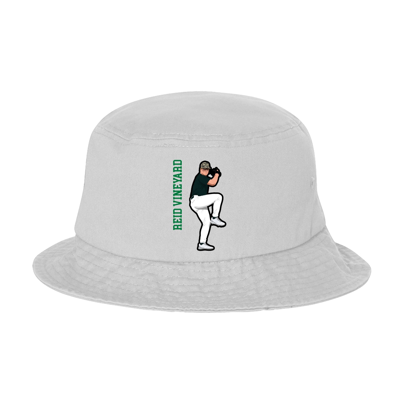 Bucket Cap — Name Vertical in White