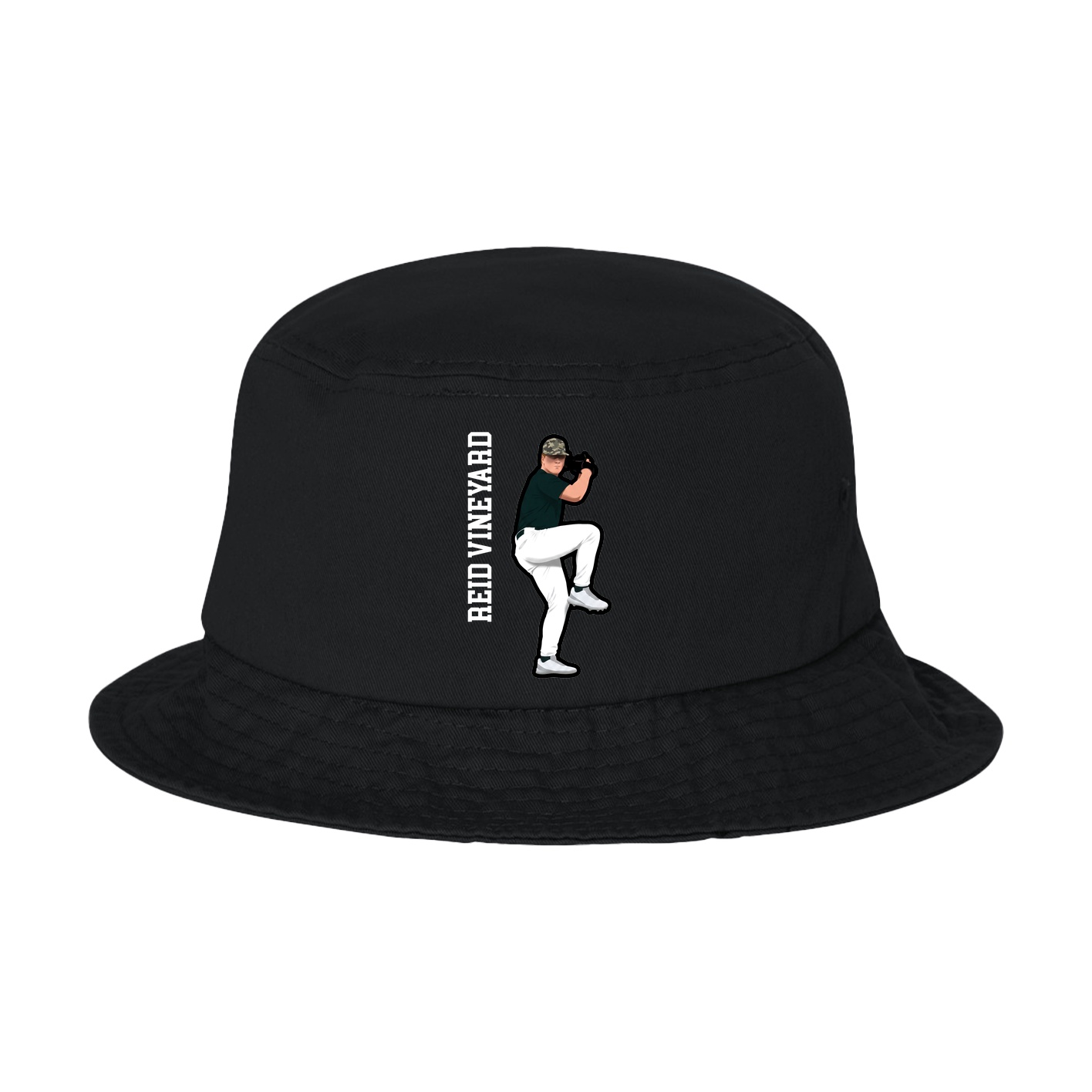 Bucket Cap — Name Vertical in Black