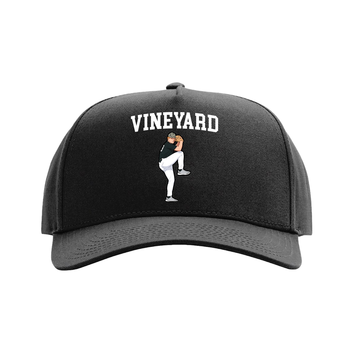 Full Fabric Five-Panel Champ Cap — Shirsey in Black