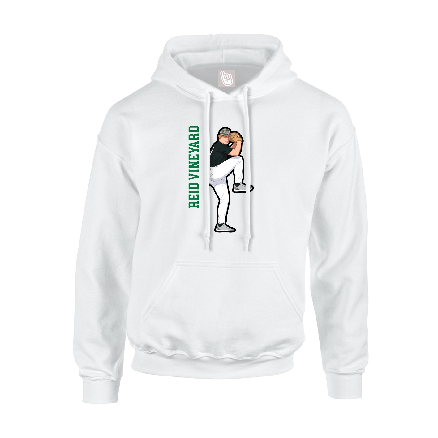 Hoodie — Name Vertical in White