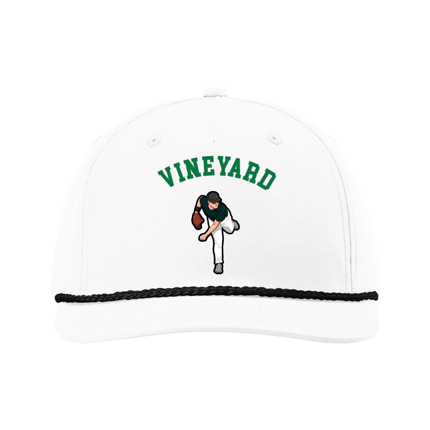 Five-Panel Classic Rope Cap — Shirsey Arch in White