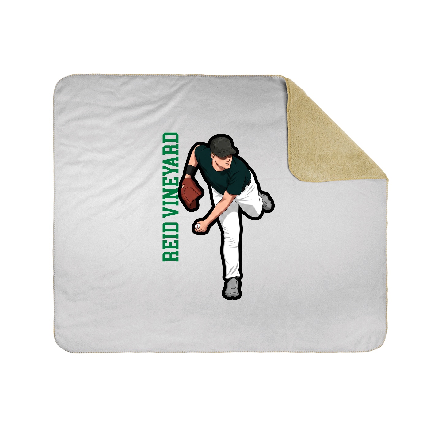 Throw Blanket — Name Vertical in White