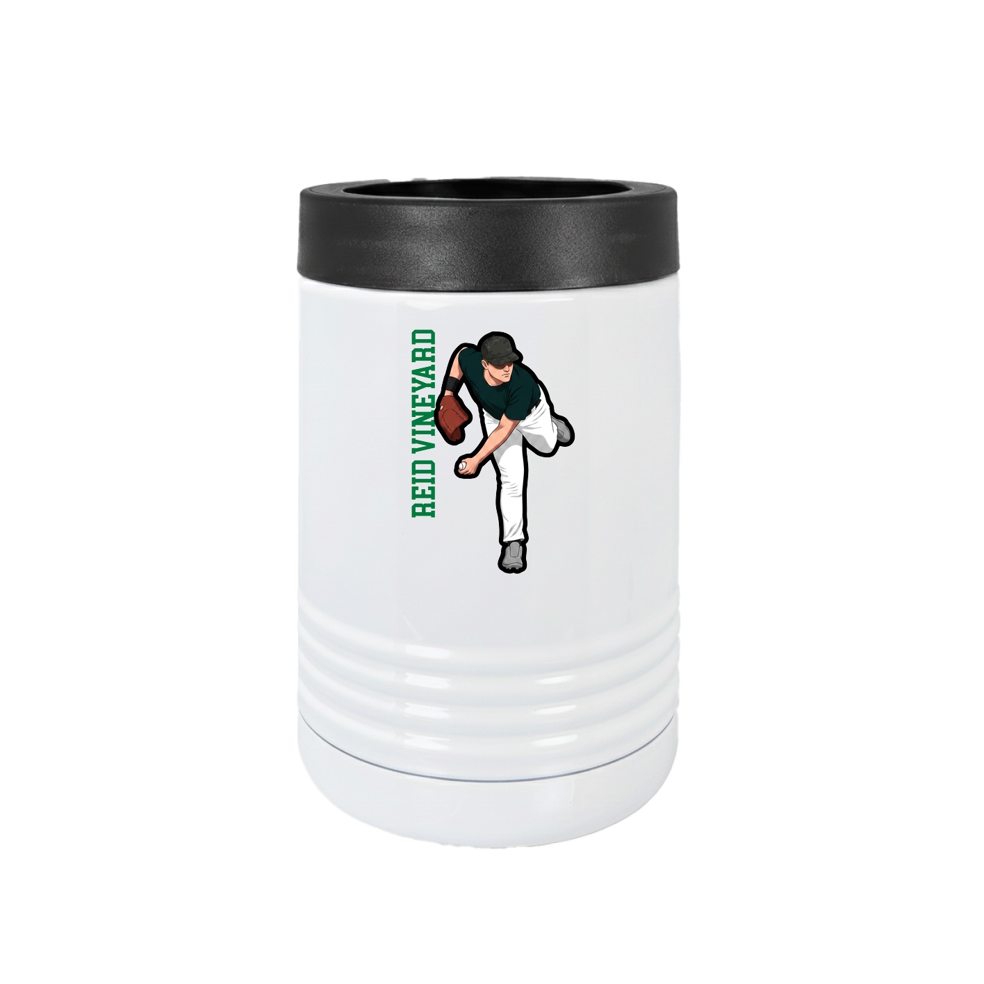 Beverage Holder — Name Vertical in White