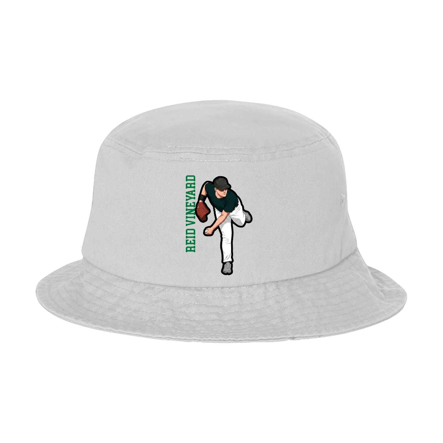 Bucket Cap — Name Vertical in White