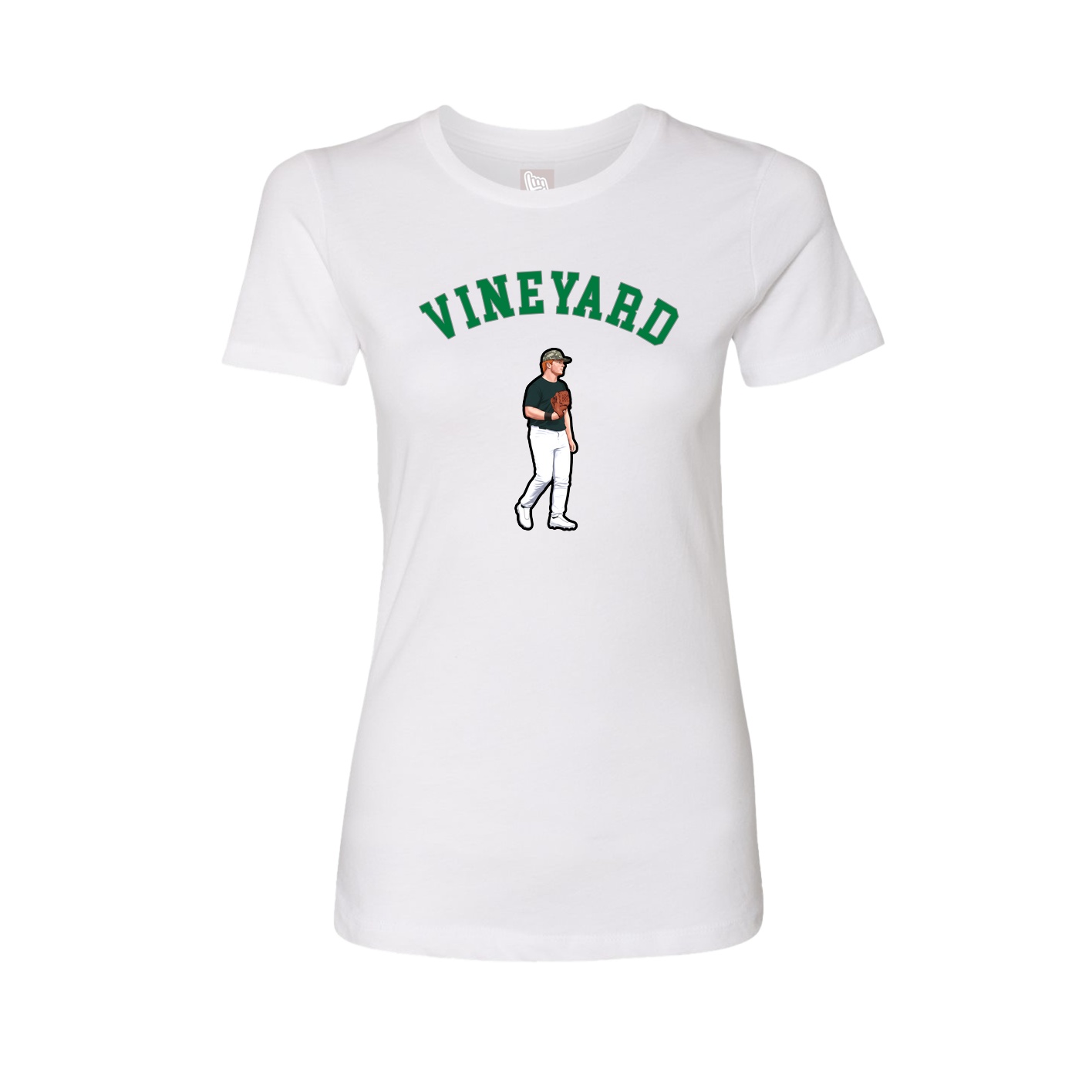 Fitted Women's Tee — Shirsey Arch in White