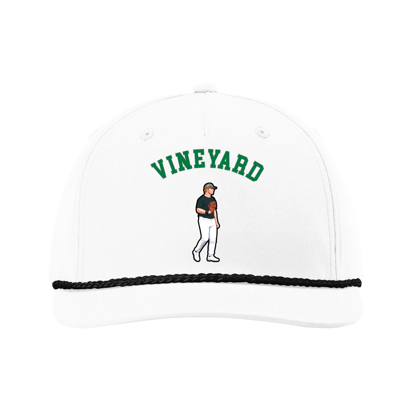 Five-Panel Classic Rope Cap — Shirsey Arch in White