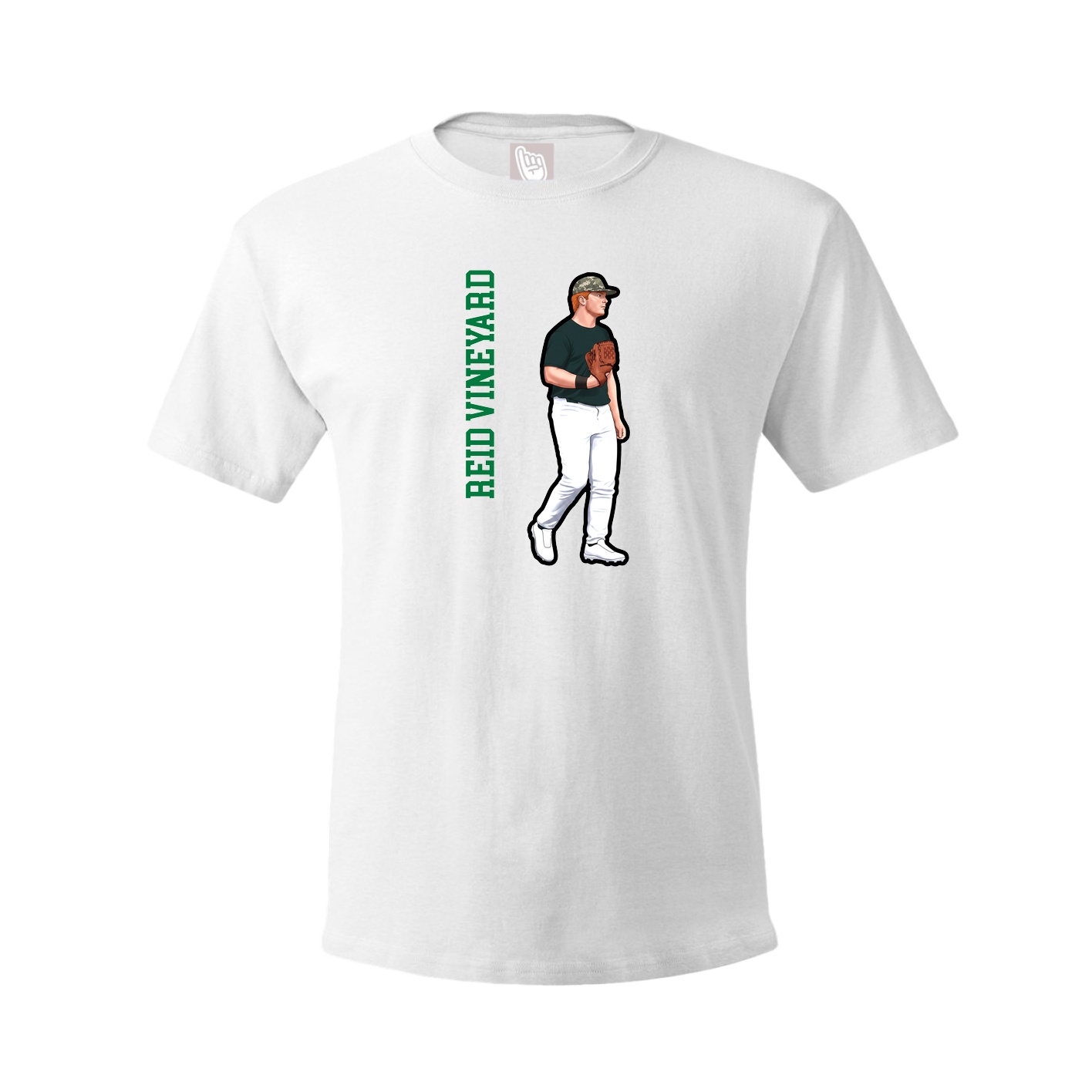 Tee — Name Vertical in White