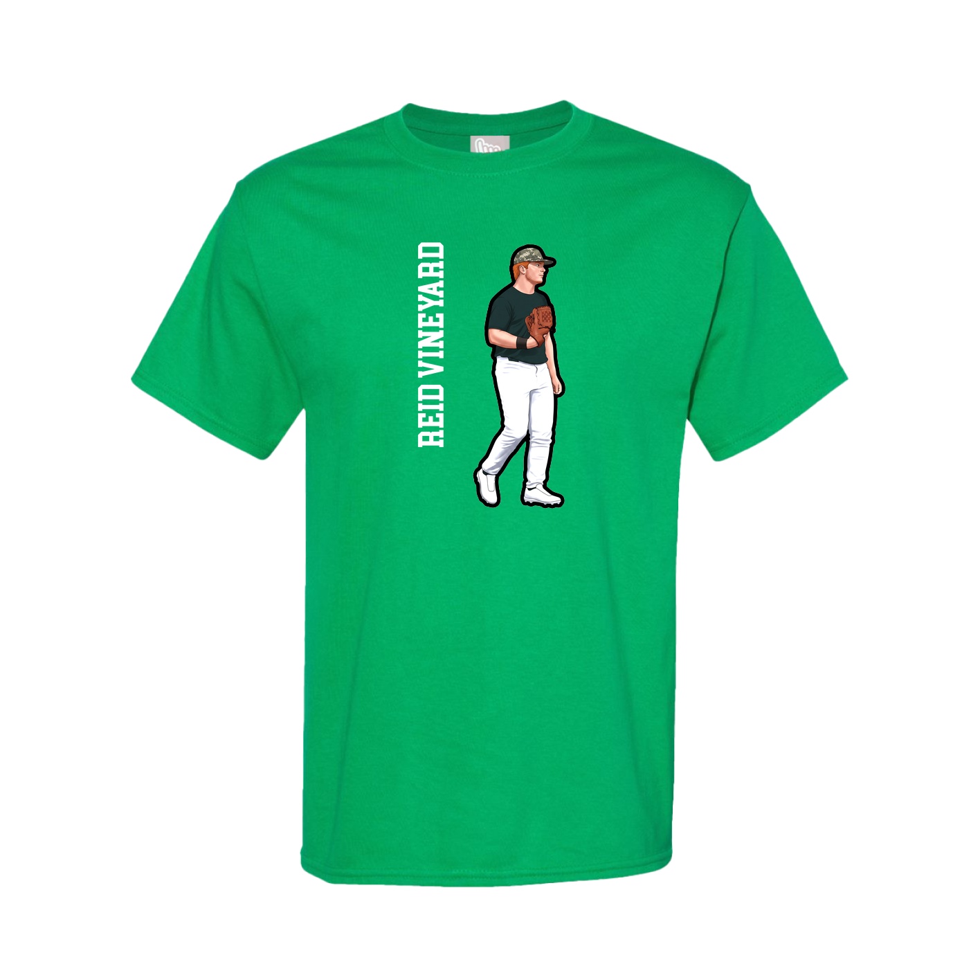 Youth Tee — Name Vertical in Green