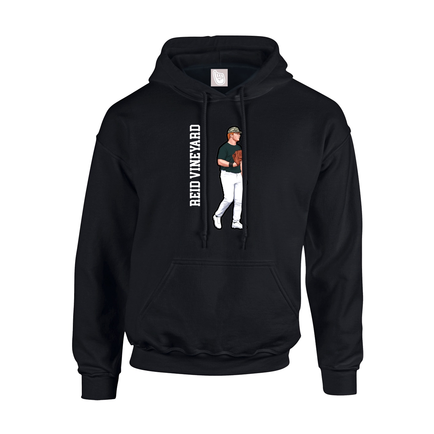 Youth Hoodie — Name Vertical in Black