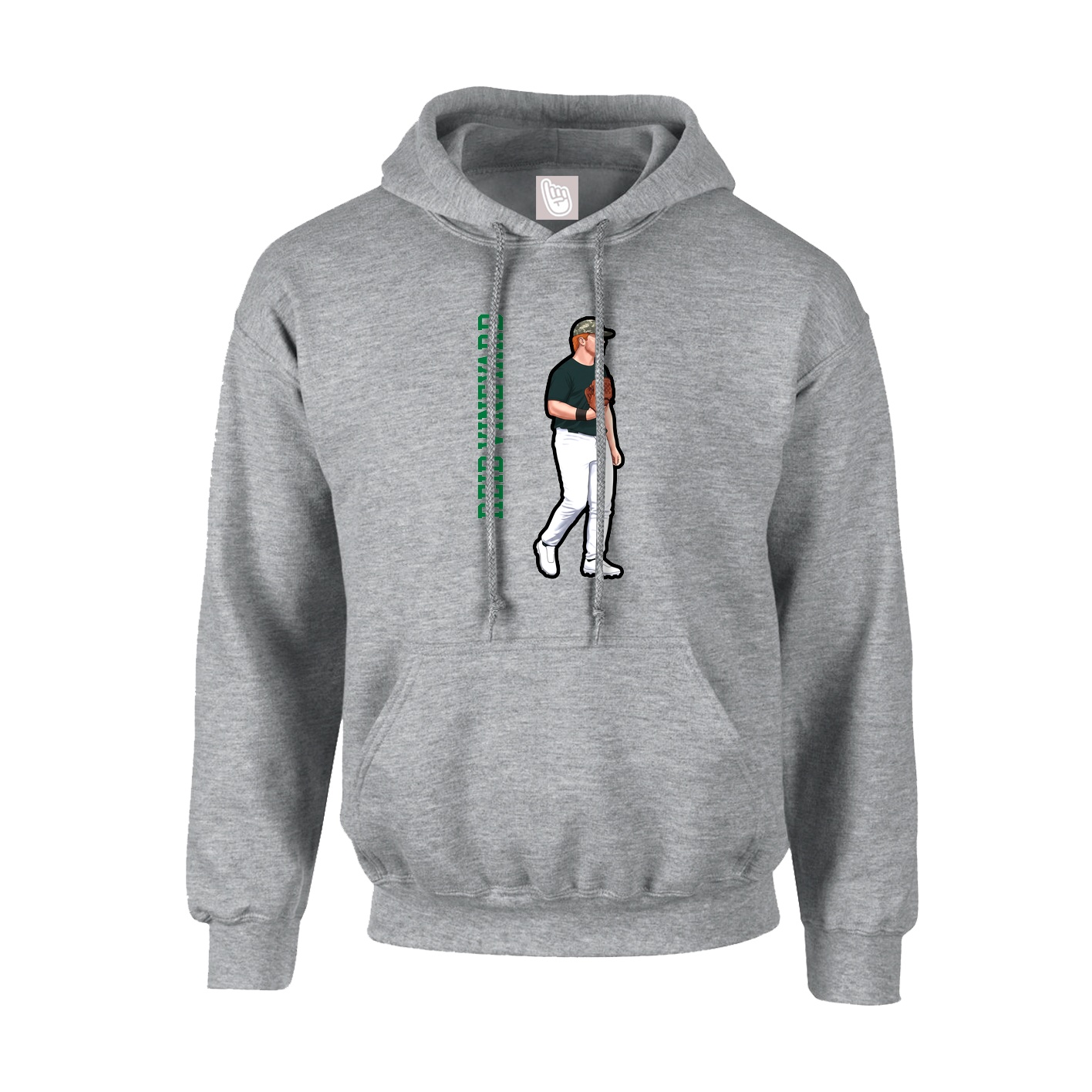 Youth Hoodie — Name Vertical in Grey