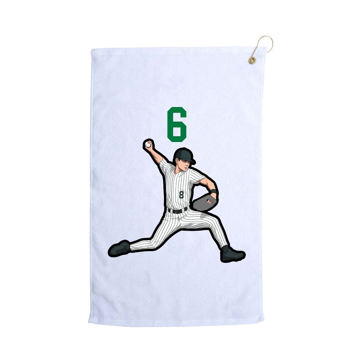 Golf Towel — Number Top in White