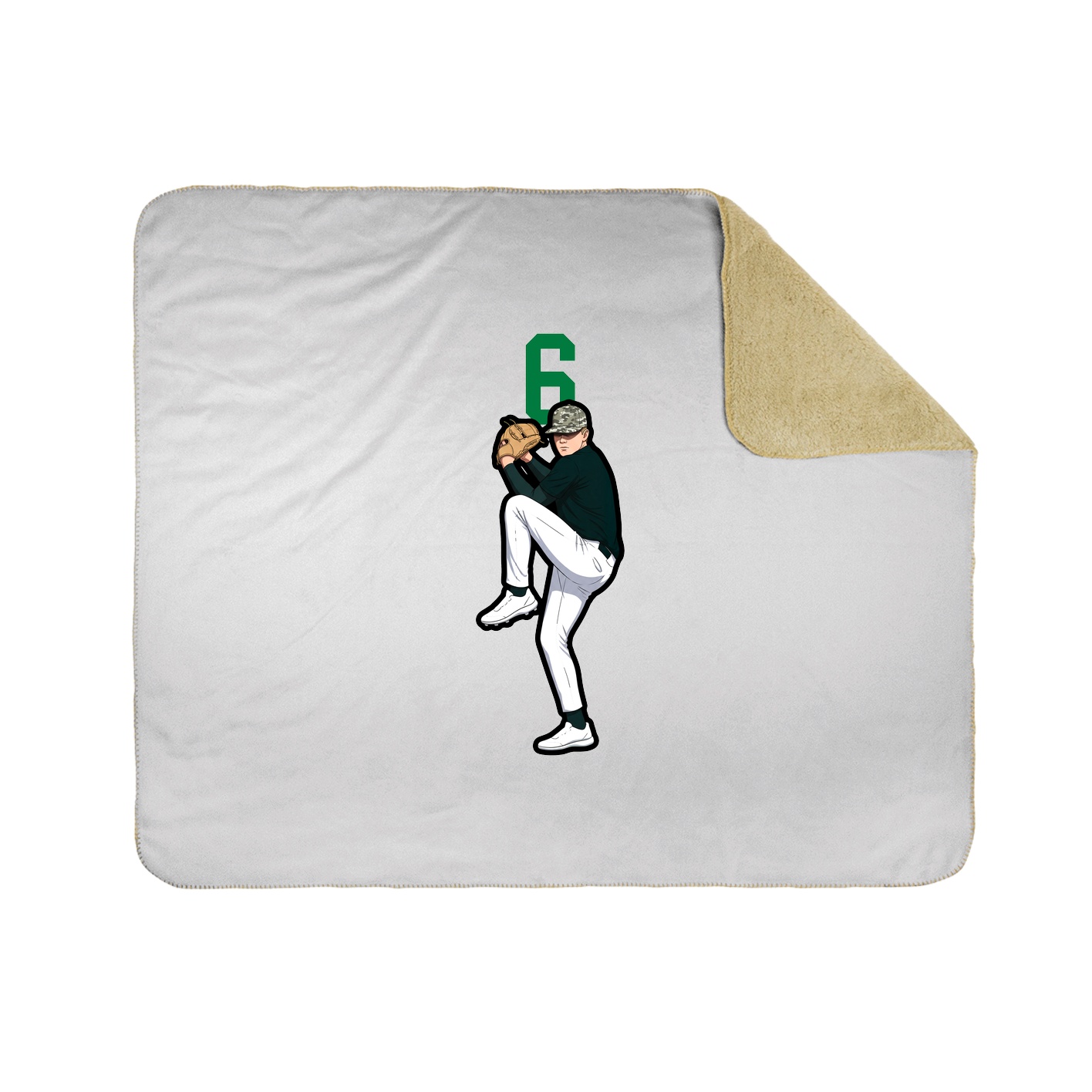 Throw Blanket — Number Top in White