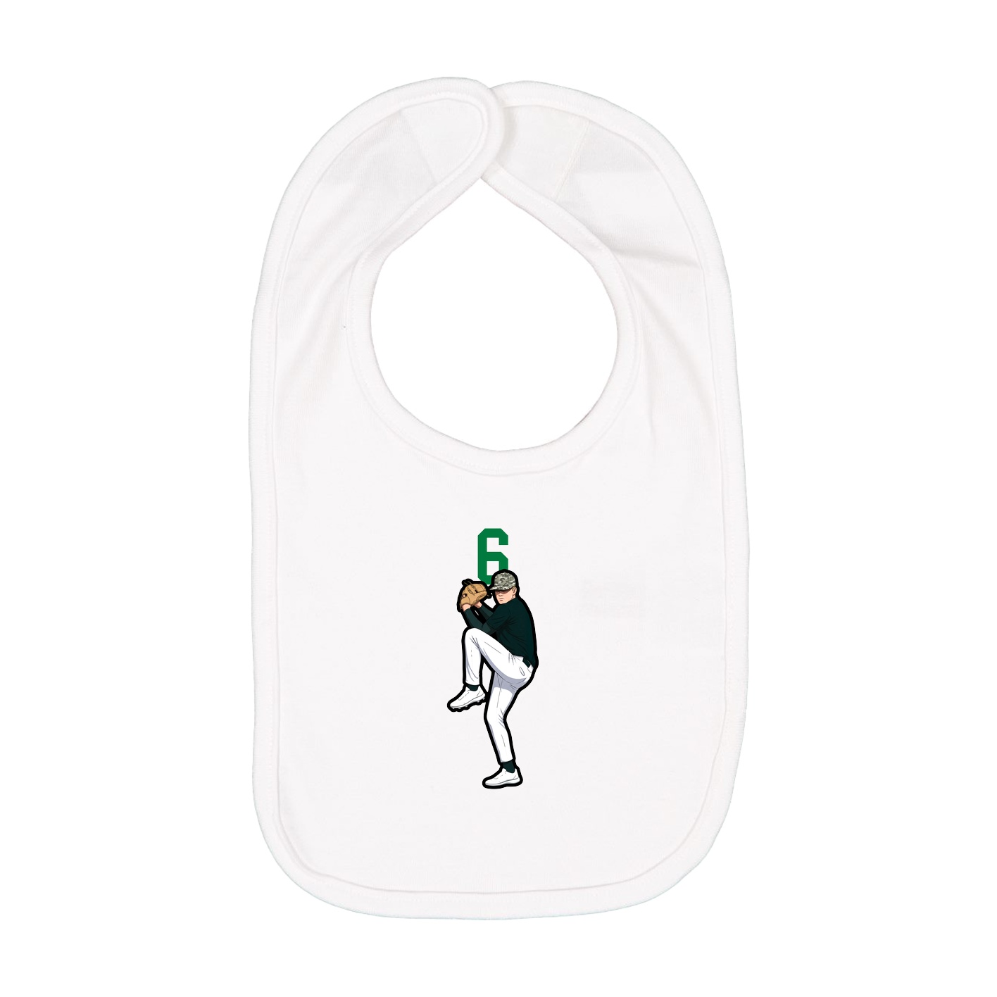 Infant Bib — Number Top in White