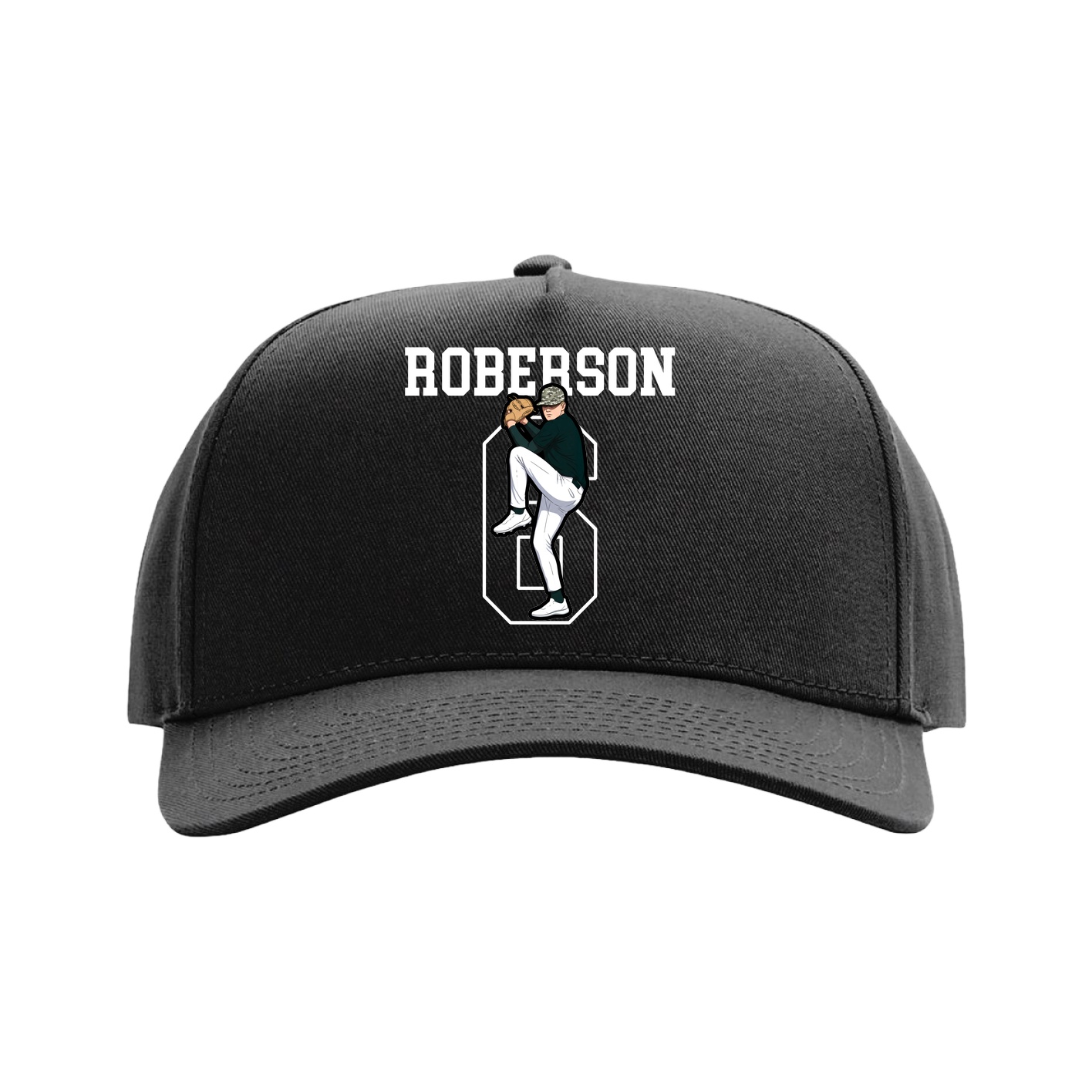 Full Fabric Five-Panel Champ Cap — Shirsey in Black